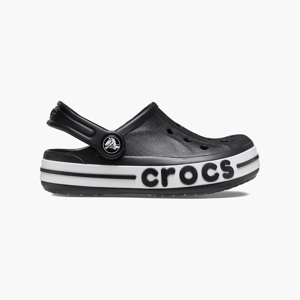 Crocs Toddler Black Round Toe Cut Out Detail Bayaband Clogs-girls-shoes-sandals-image-3