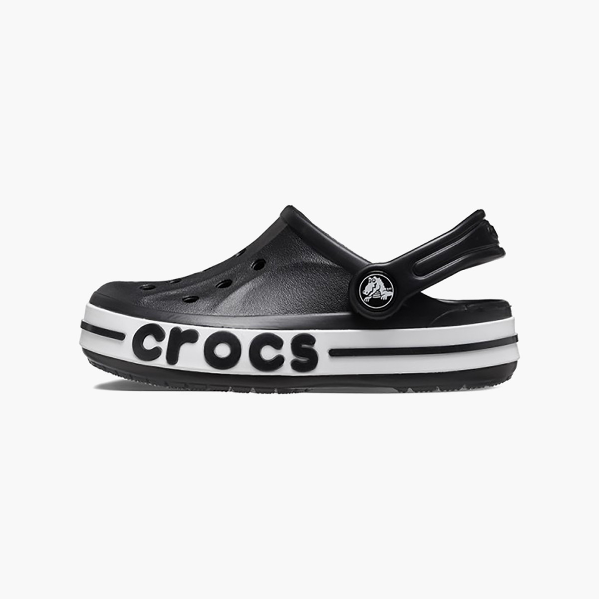 قباقيب كروكس بايا بند أسود بمقدمة دائرية دائري للأطفال-girls-shoes-sandals-image-4