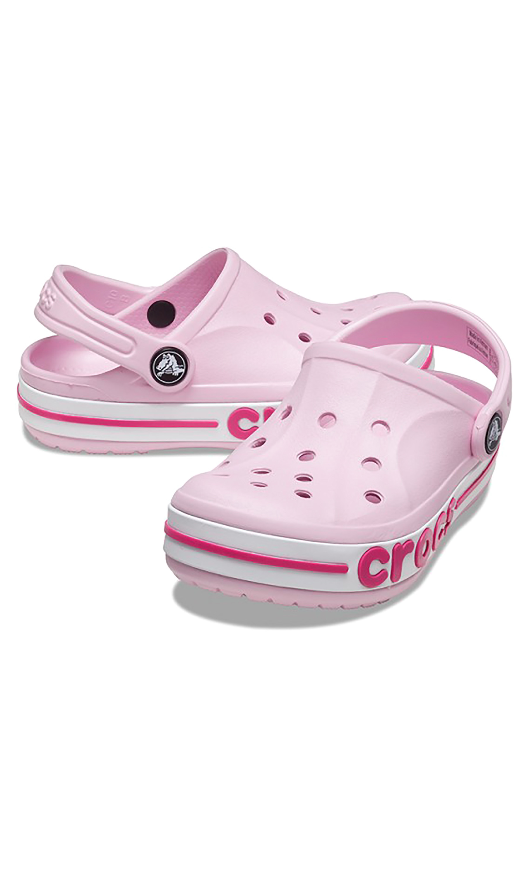 قبقاب كلاسيكي من كروكس بياباند للأطفال مزين بفتحات مع لون زهري-girls-shoes-sandals-image-1