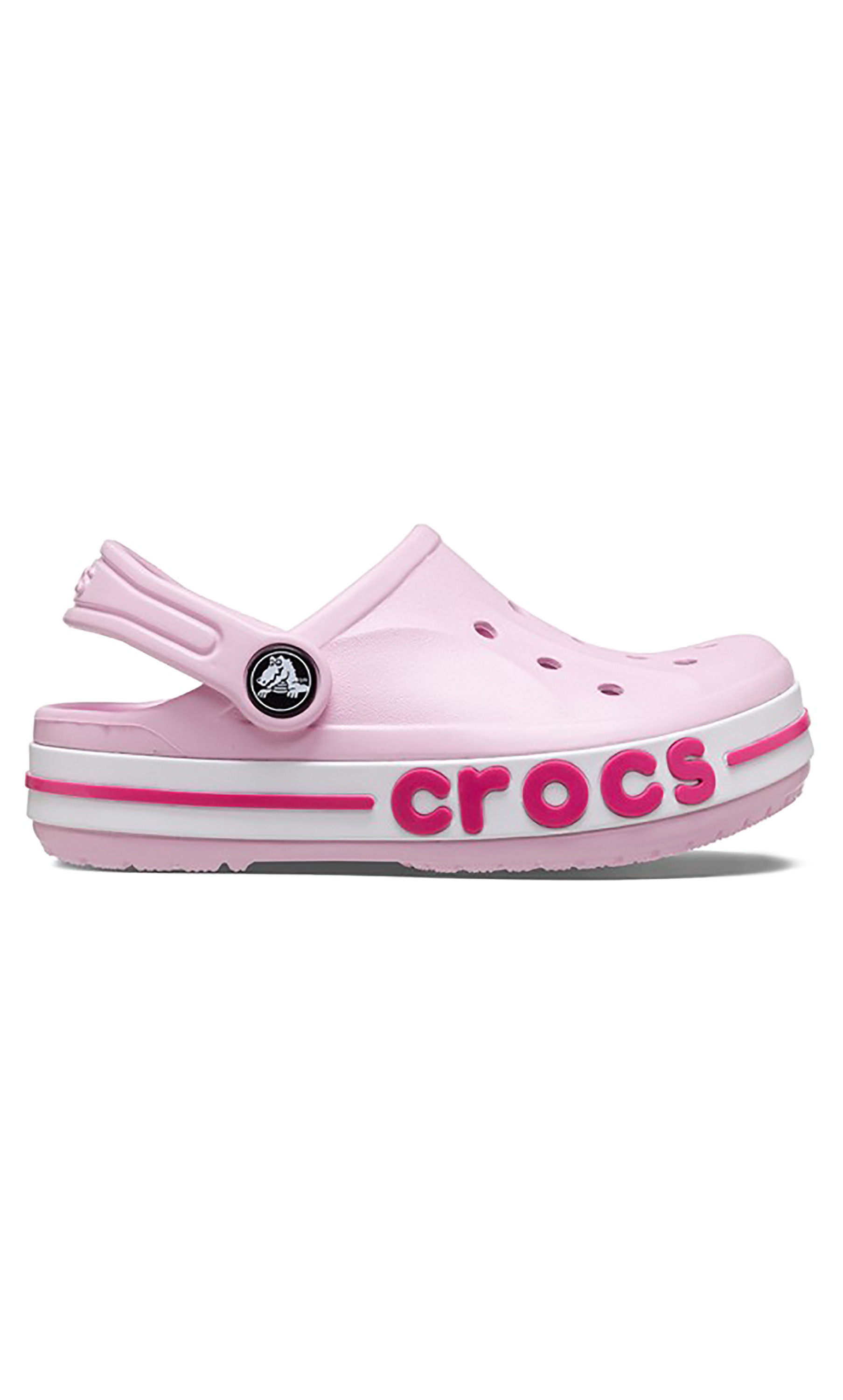 قبقاب كلاسيكي من كروكس بياباند للأطفال مزين بفتحات مع لون زهري-girls-shoes-sandals-image-2