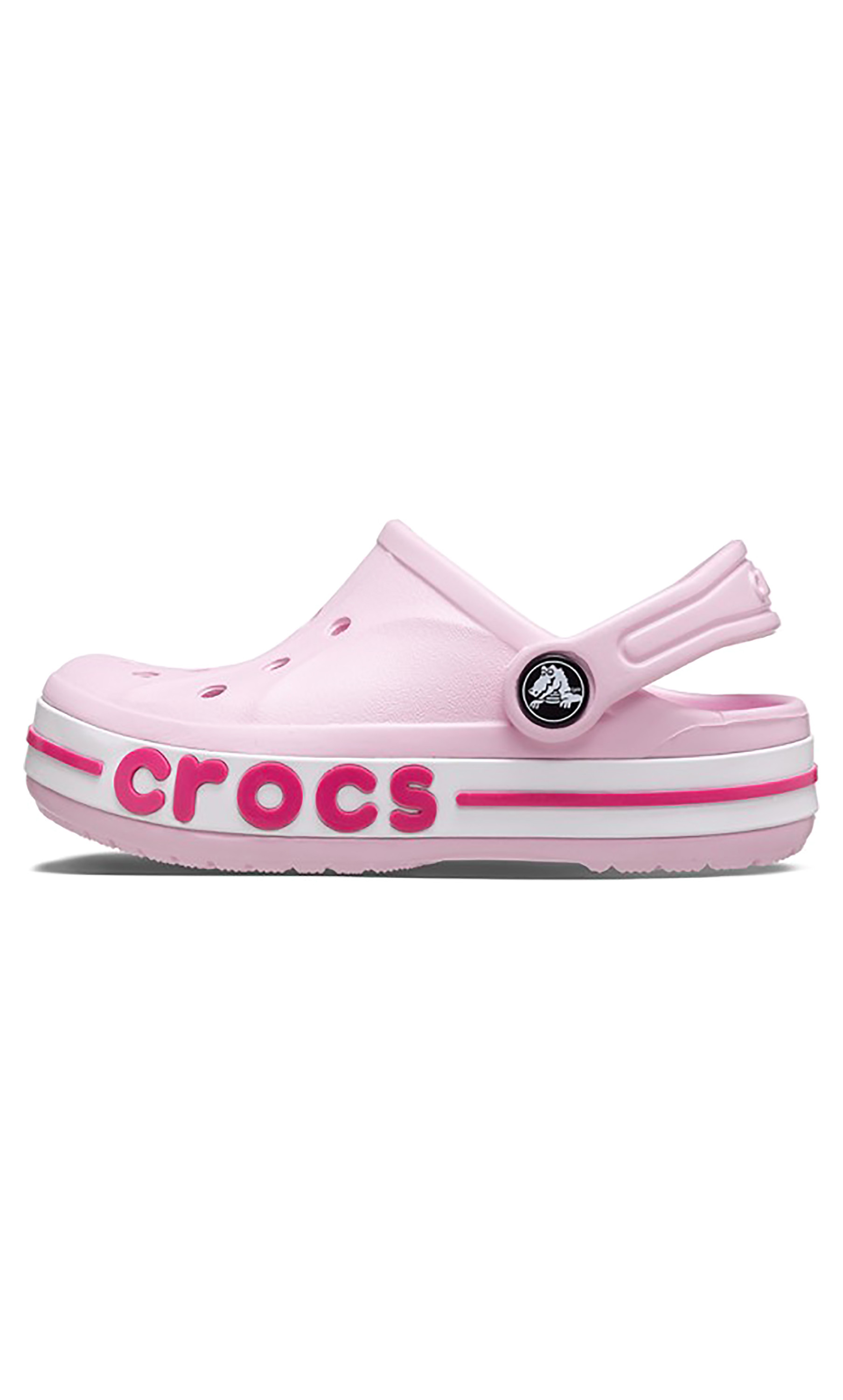 قبقاب كلاسيكي من كروكس بياباند للأطفال مزين بفتحات مع لون زهري-girls-shoes-sandals-image-3