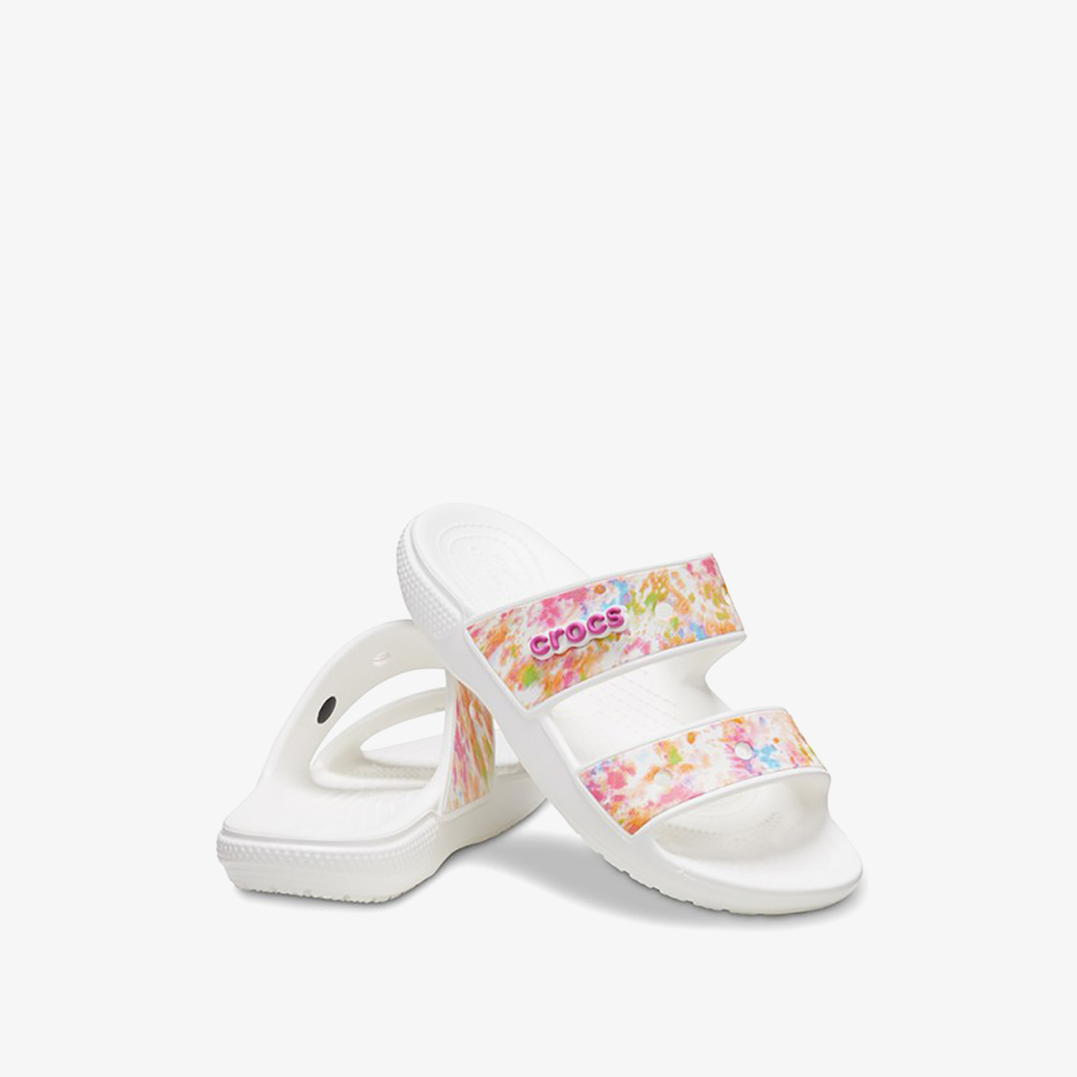كروكس كلاسيك صنادل بيضاء مفتوحة القدم للجنسين-women-shoes-sandals-flats-image-4