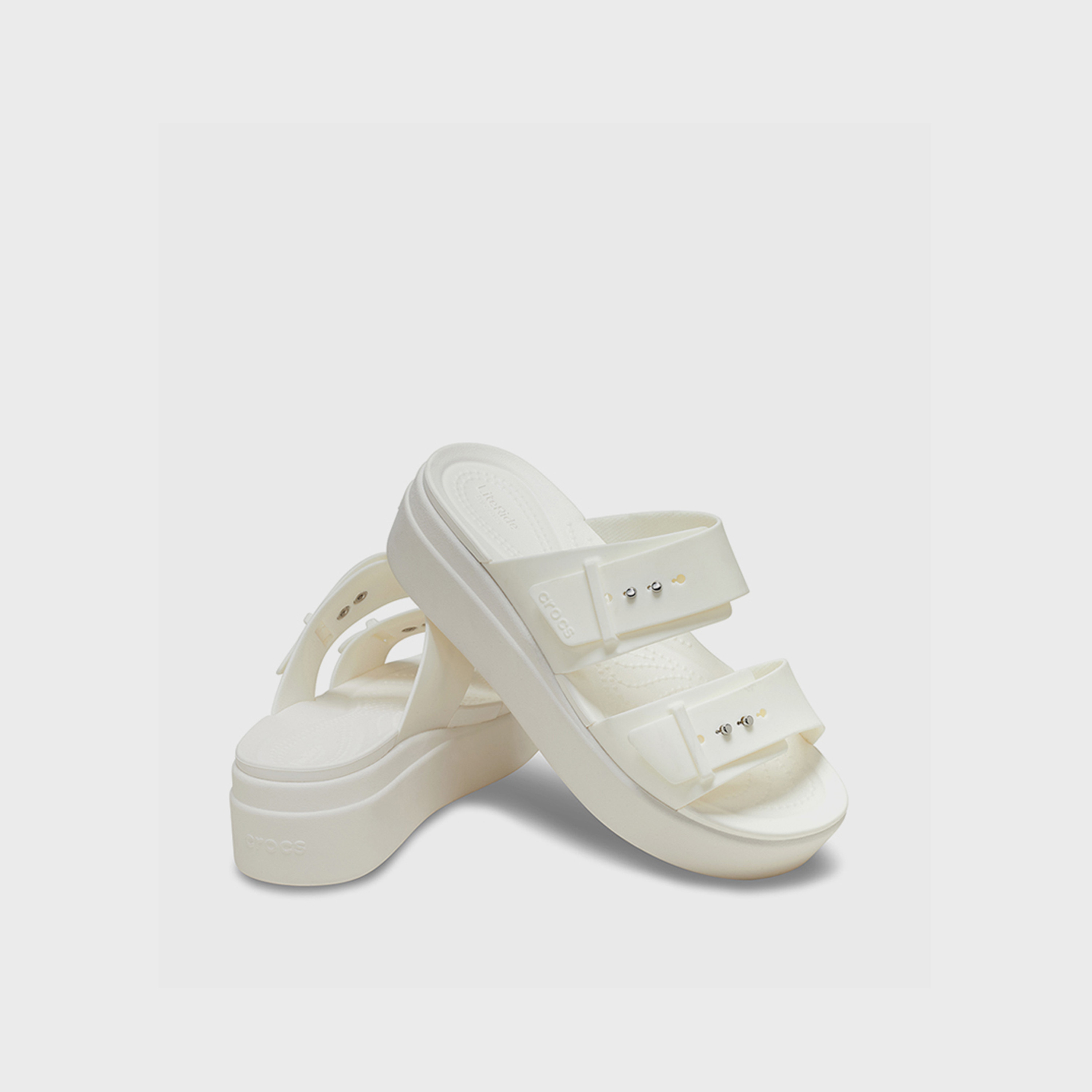 Crocs Women's Slip On Brooklyn Buckle Low Wedge Slide Sandals | 207431-0WV-women-shoes-sandals-flats-image-1