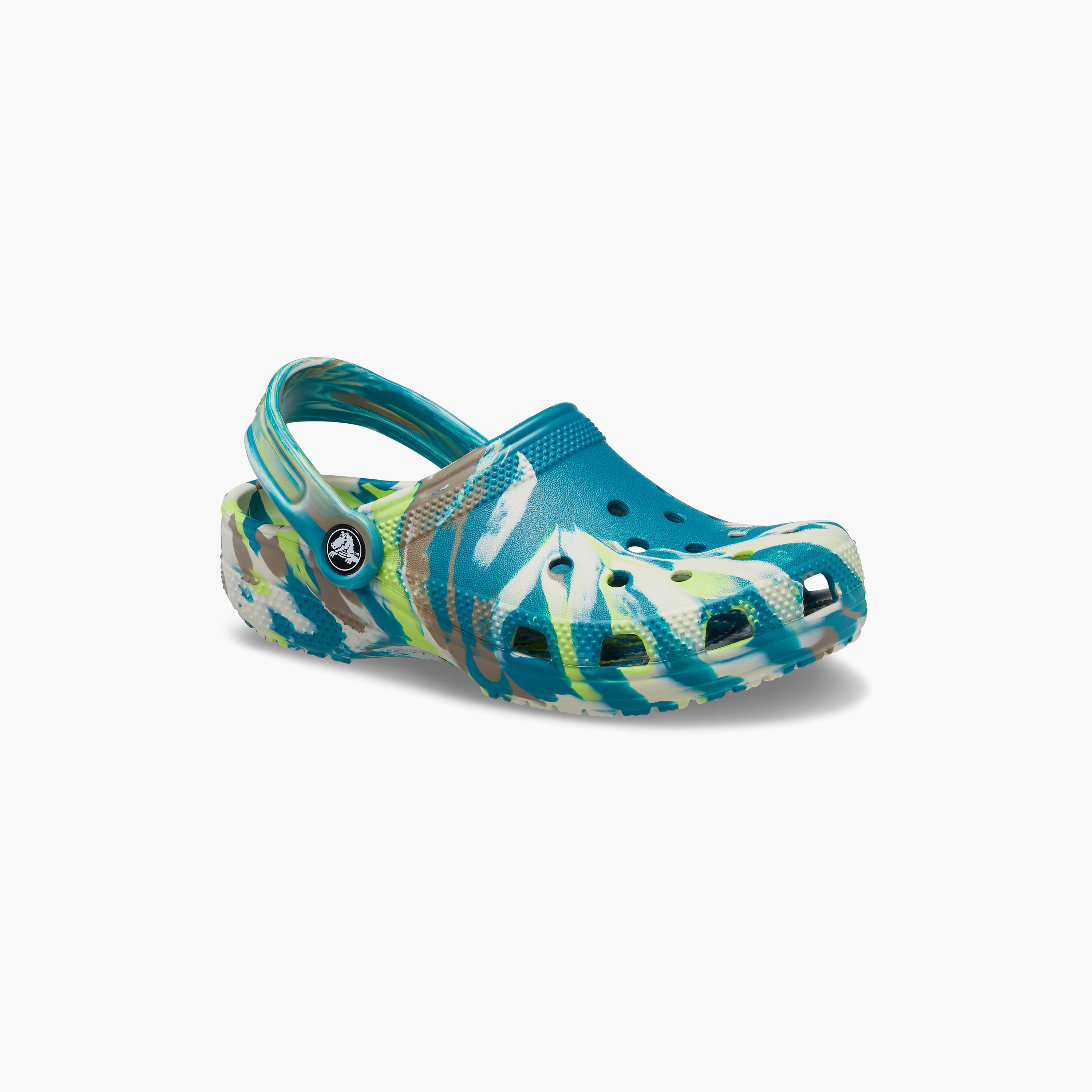 Crocs Kids Classic Marbled Cut Out Detail Clogs with Back Strap | 207464-3UF-boys-shoes-sandals-image-2