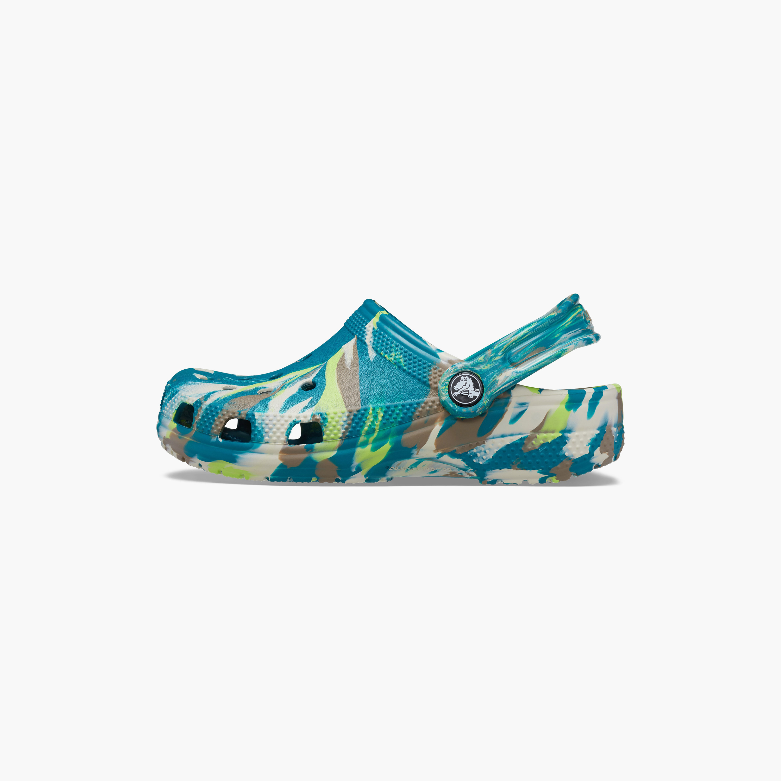  207464-3UF | قبقاب كلاسيكي من كروكس للأطفال مزين بفتحات رخامية مع حزام خلفي-boys-shoes-sandals-image-4