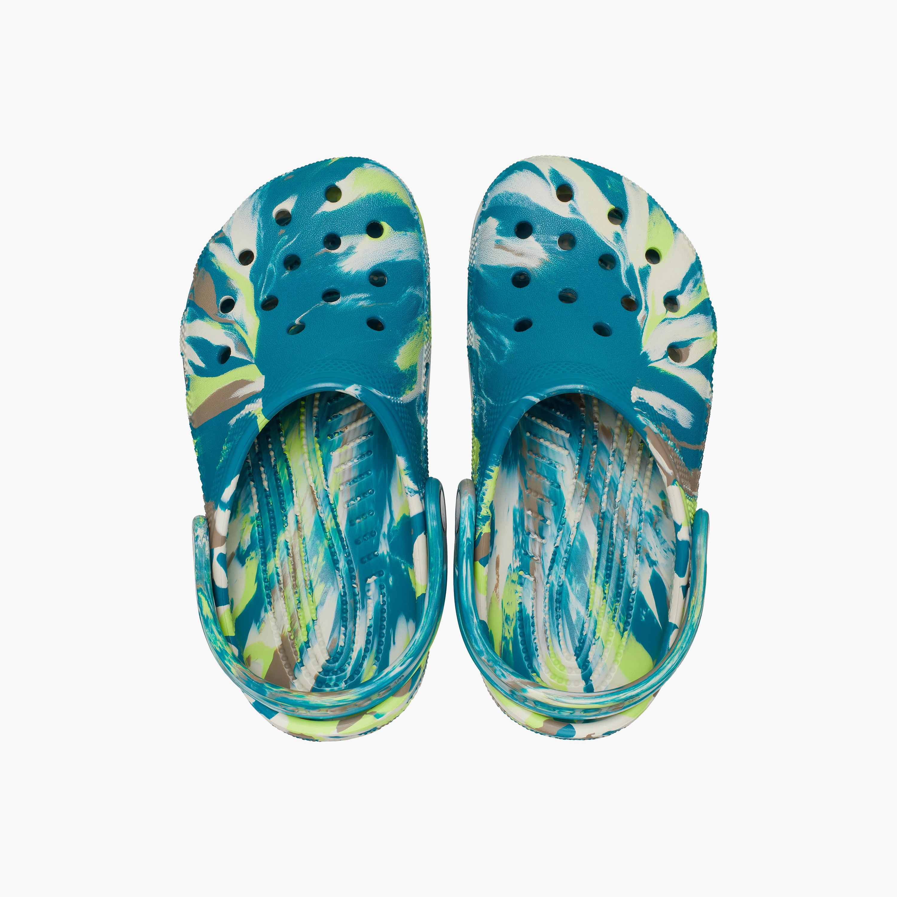 Crocs Kids Classic Marbled Cut Out Detail Clogs with Back Strap | 207464-3UF-boys-shoes-sandals-image-5
