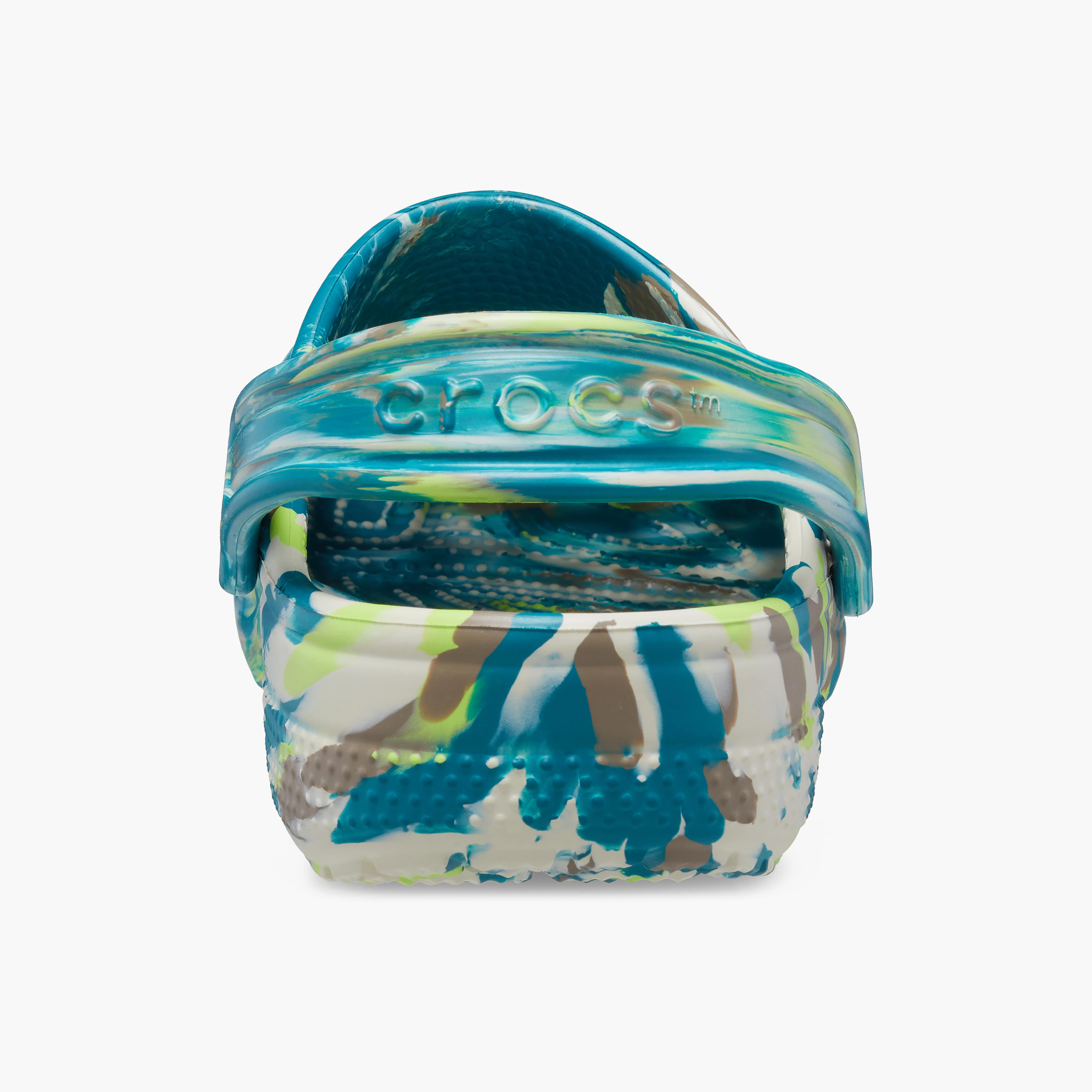 Crocs Kids Classic Marbled Cut Out Detail Clogs with Back Strap | 207464-3UF-boys-shoes-sandals-image-6