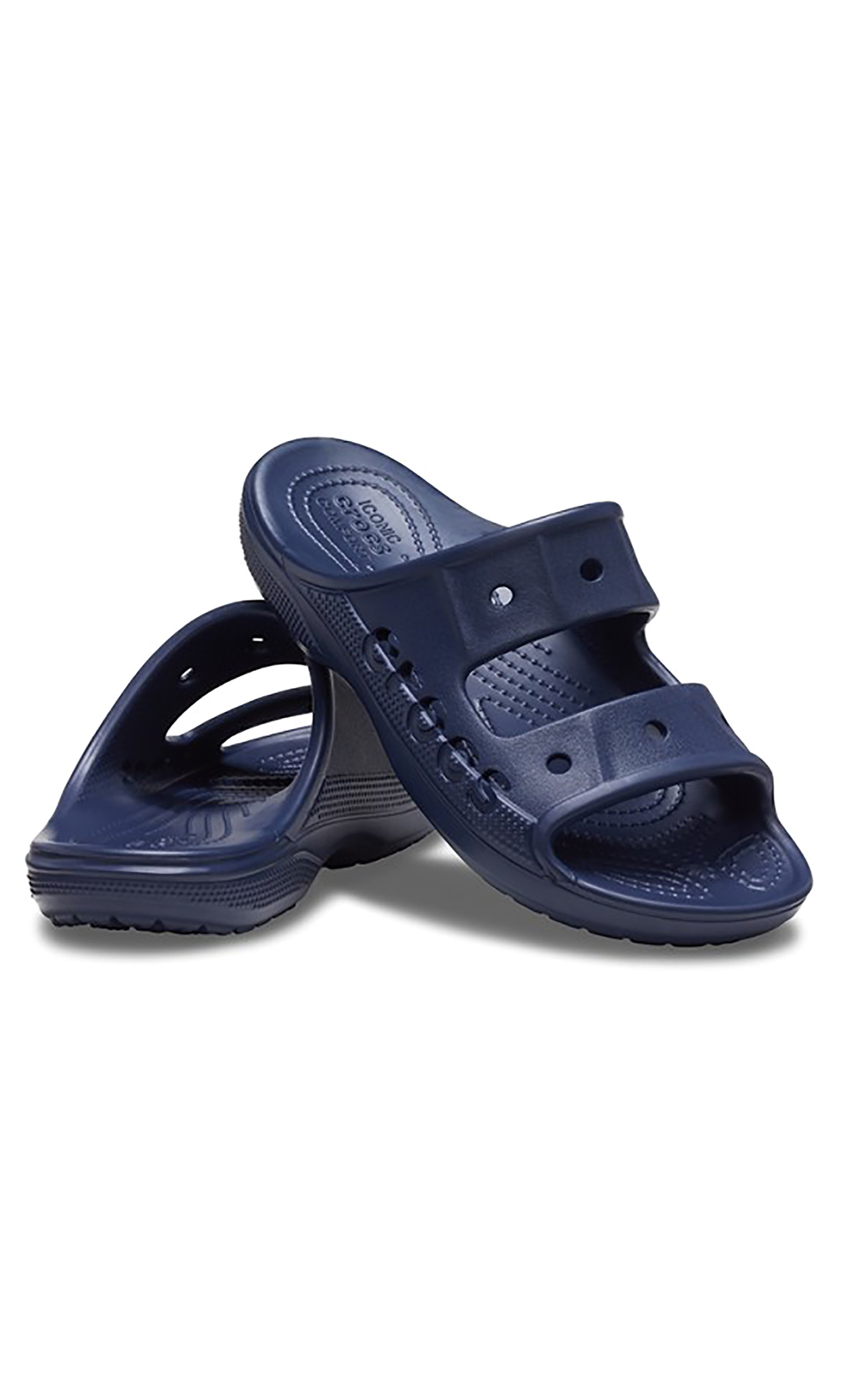 صندل سلايد من كروكس بلون أزرق كحلي بايا للجنسين مع مزين بفتحات-men-shoes-sandals-image-1