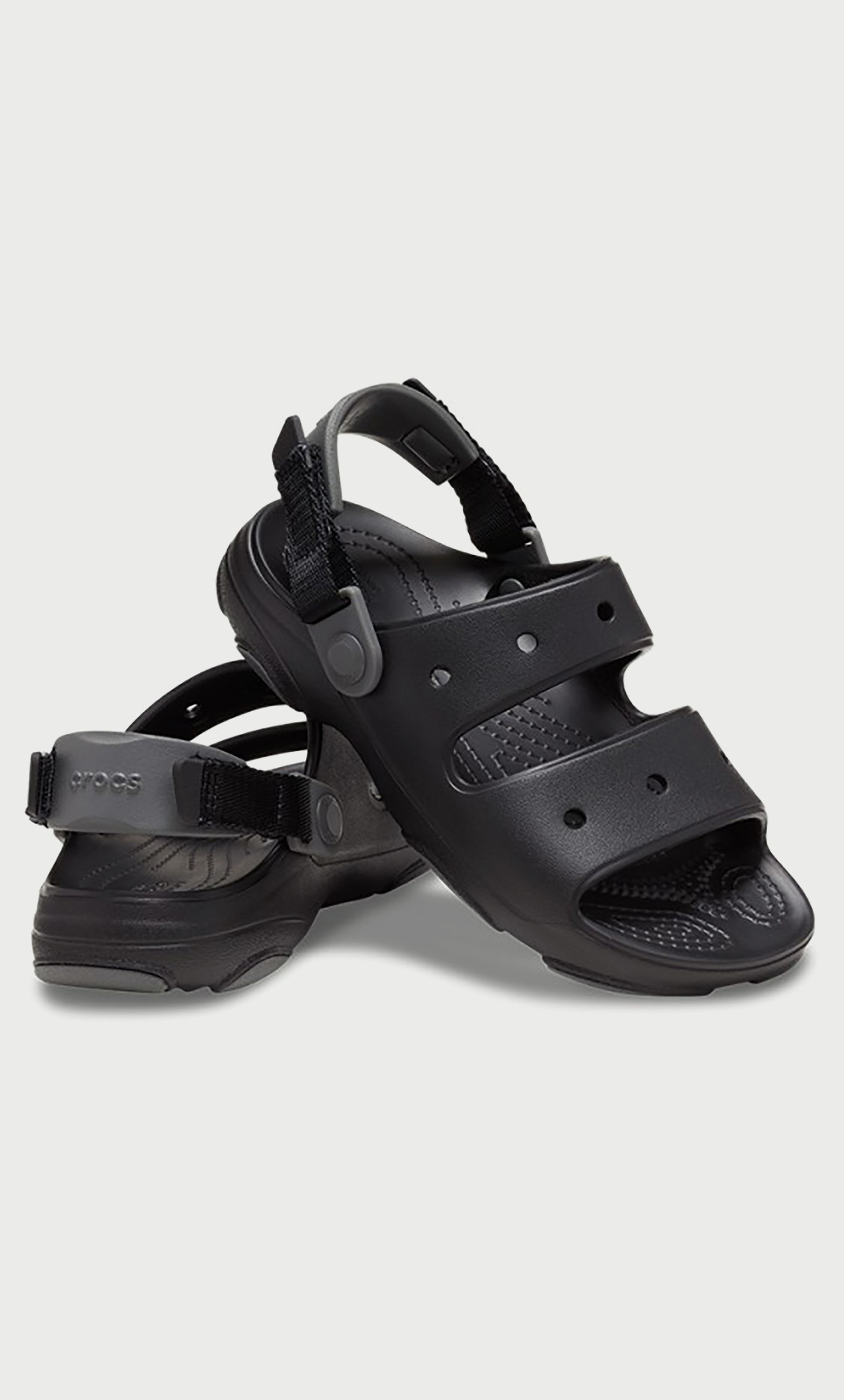 صندل كلاسيكي من كروكس للأطفال بتفاصيل مقصوصة لجميع التضاريس مع إغلاق فيلكرو-girls-shoes-sandals-image-1
