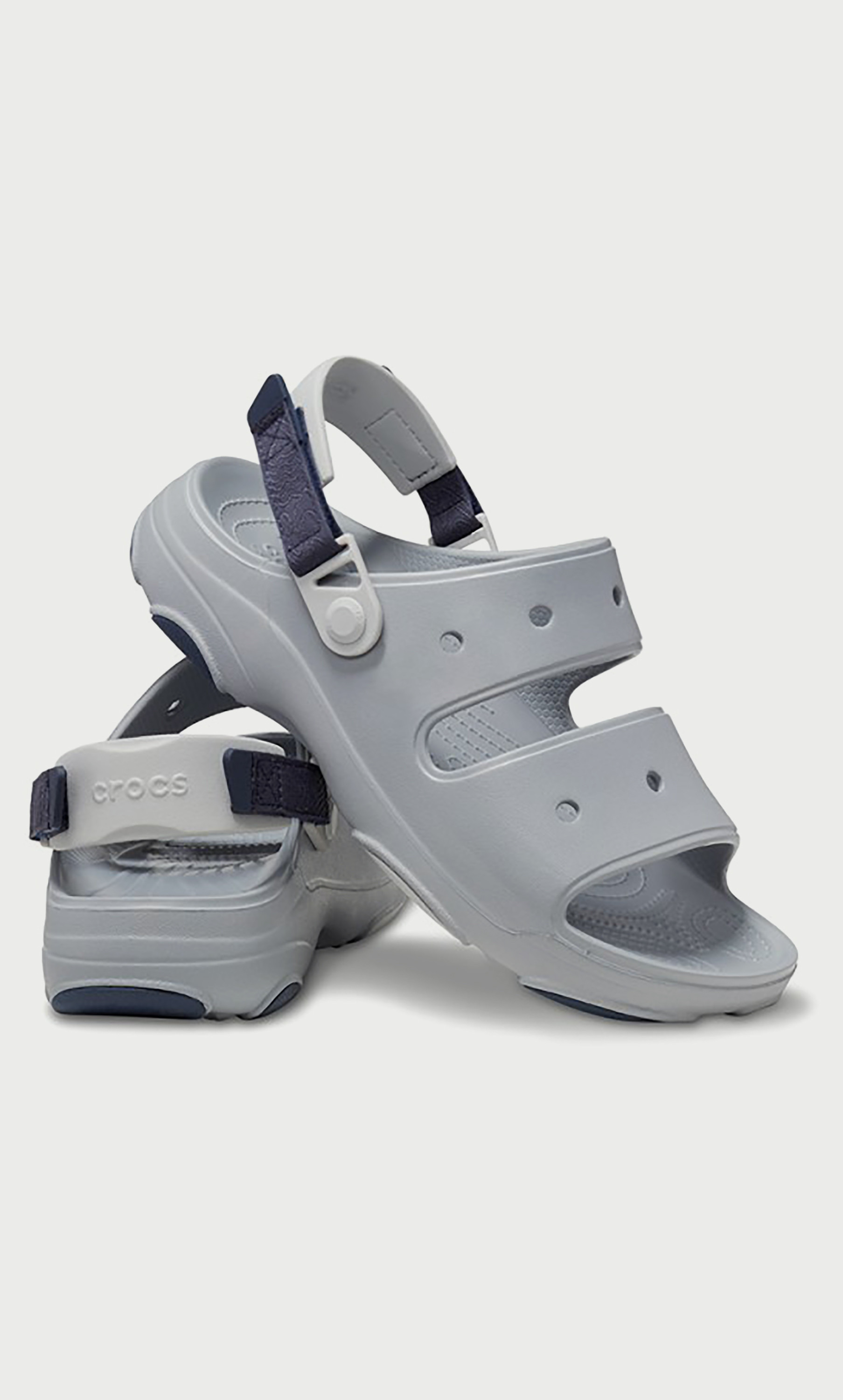 Crocs gray croslite floater sandals on sale