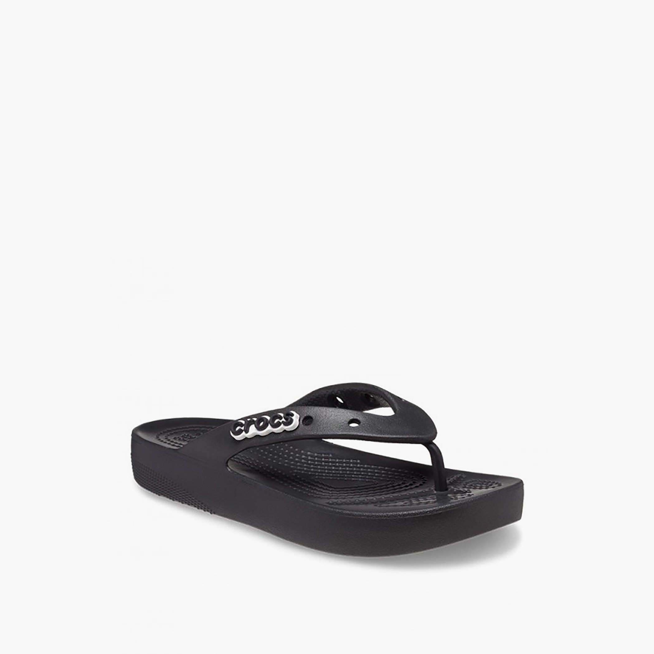 شبشب فليب فلوب بلاتفوم كلاسيك أسود للجنسين من كروكس-women-shoes-sandals-flats-image-1