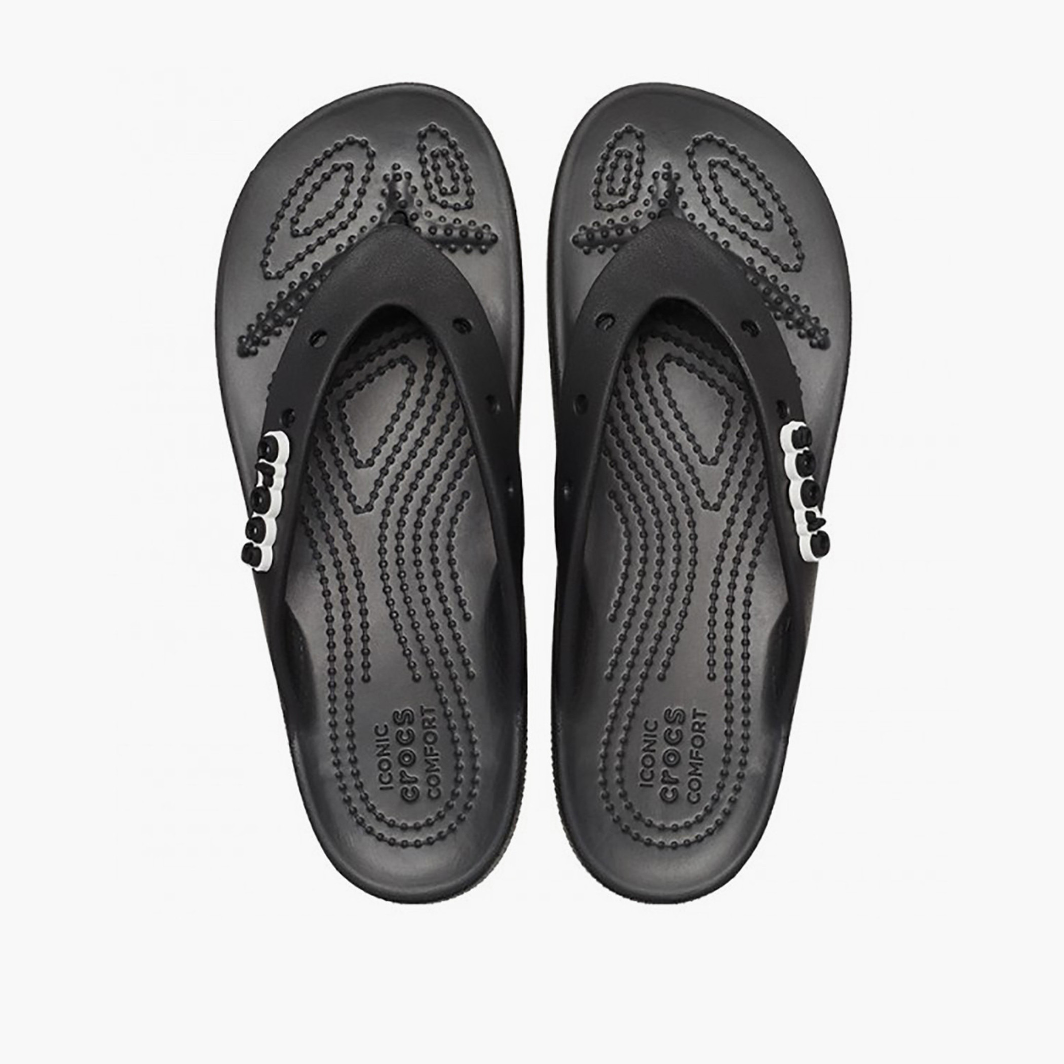 Crocs Unisex Black Classic Platform Logo Flip Flops-women-shoes-sandals-flats-image-2