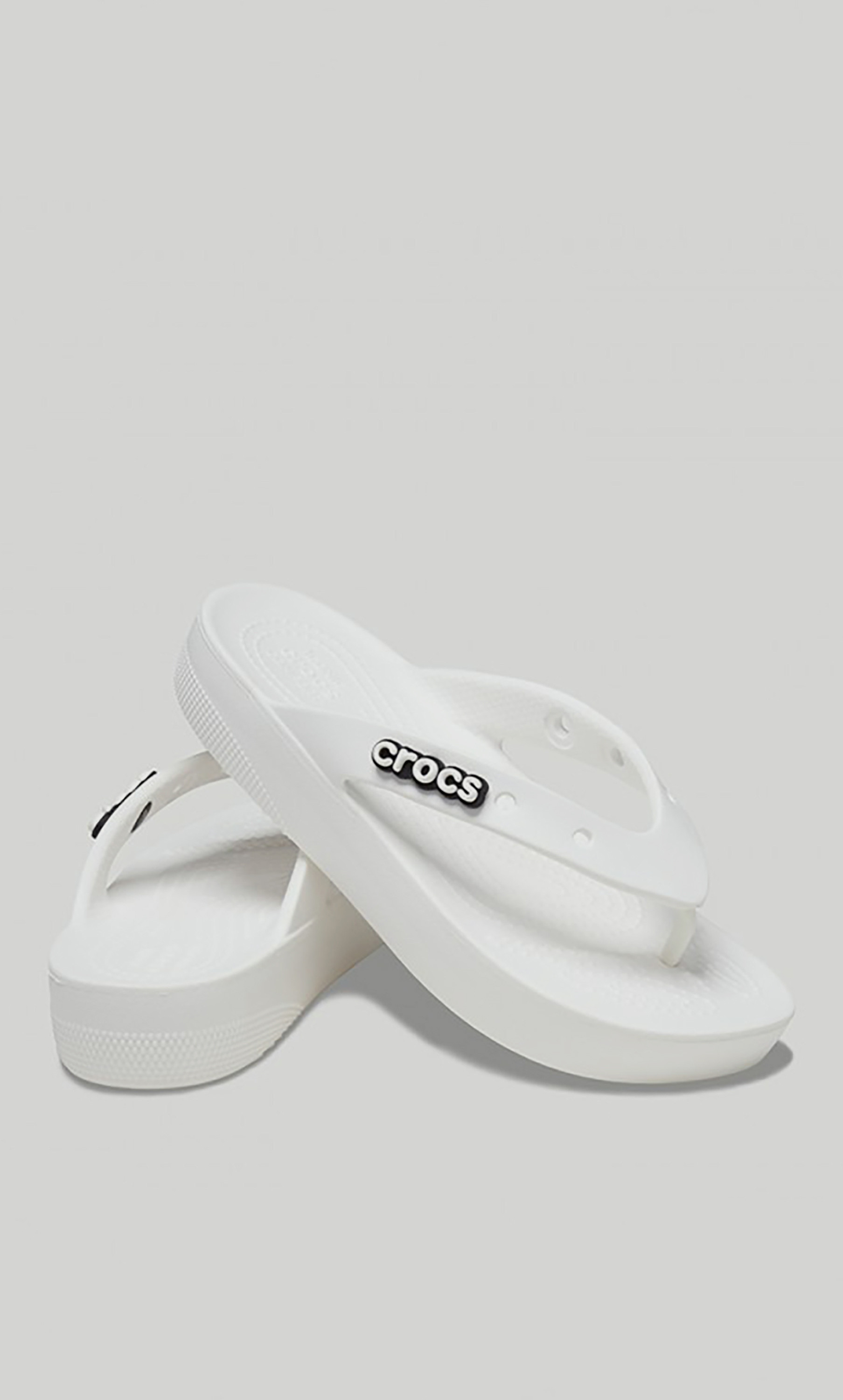 Crocs Women Classic Platform Flip Flops 207714-100-women-shoes-sandals-flats-image-1