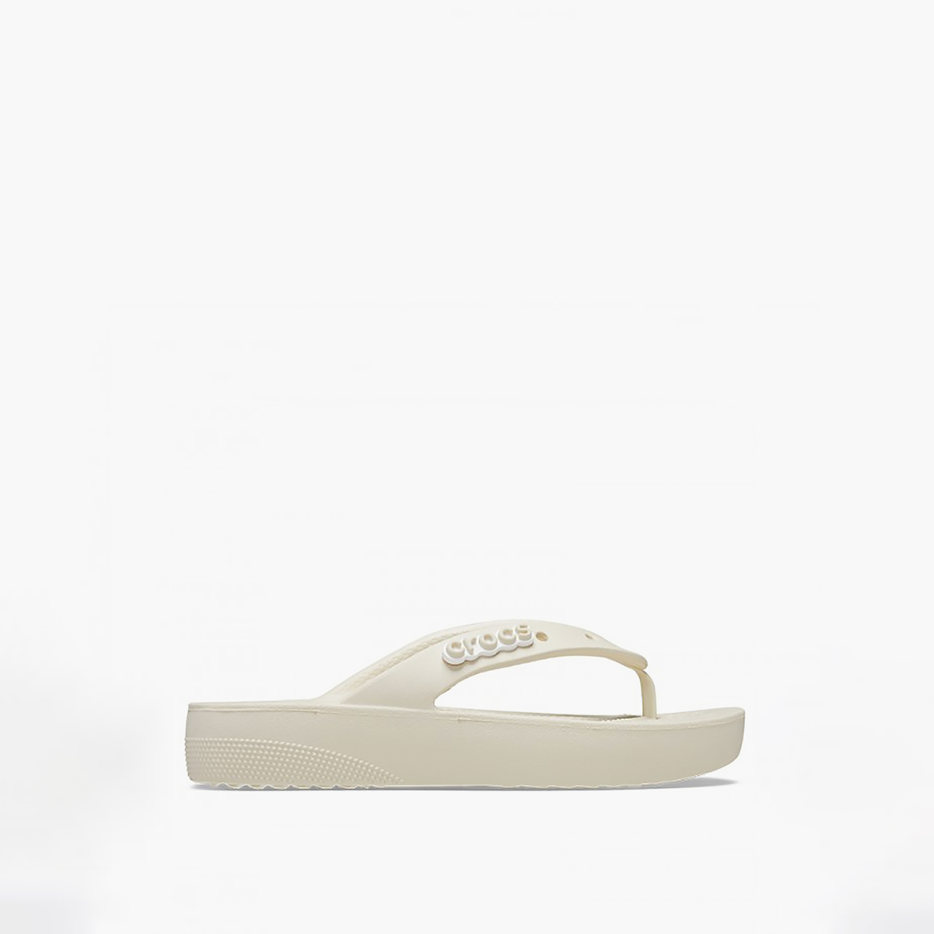 Crocs Women Cream Classic Platform Logo Flip Flops-women-shoes-flipflopsandslides-image-2