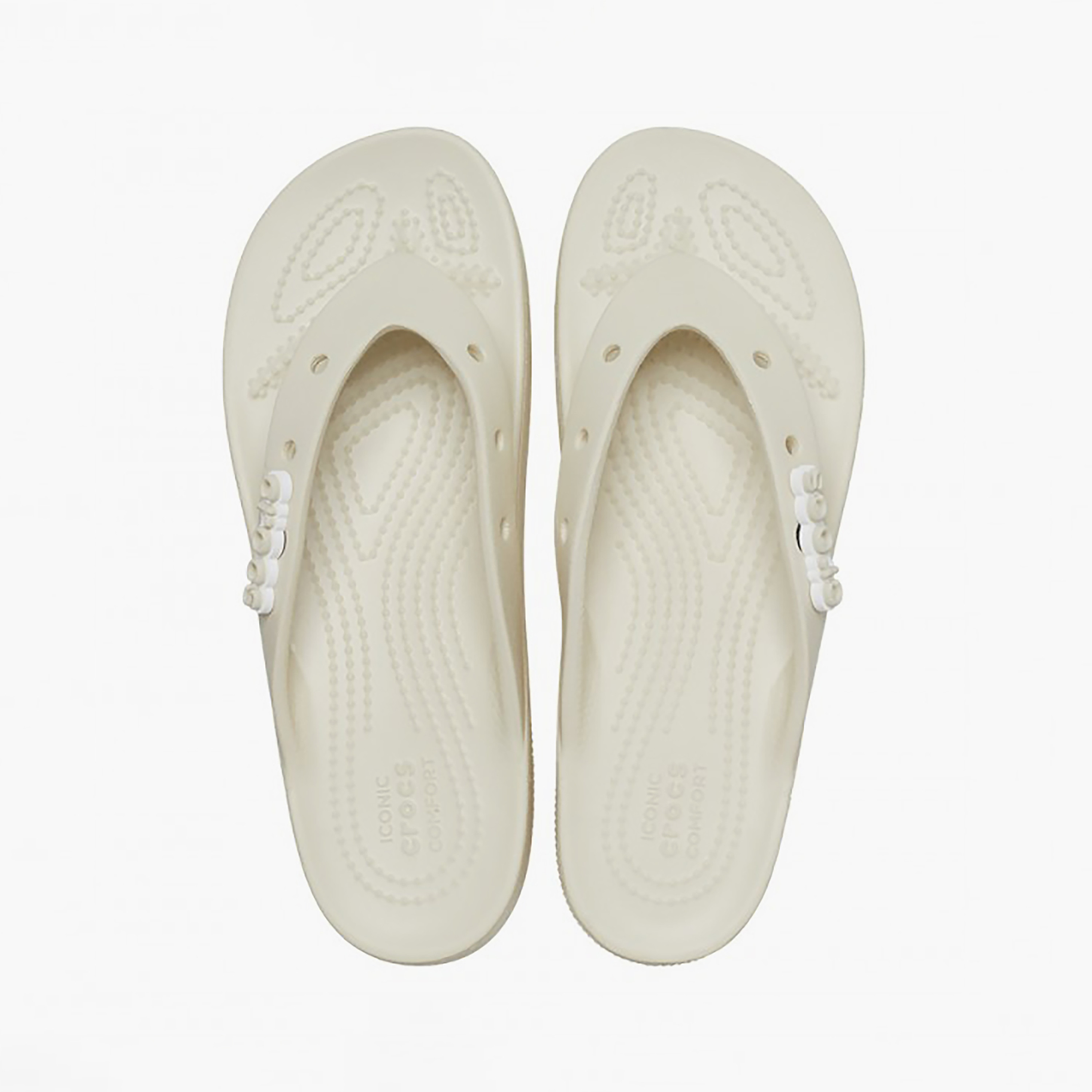 Crocs Women Cream Classic Platform Logo Flip Flops-women-shoes-flipflopsandslides-image-3