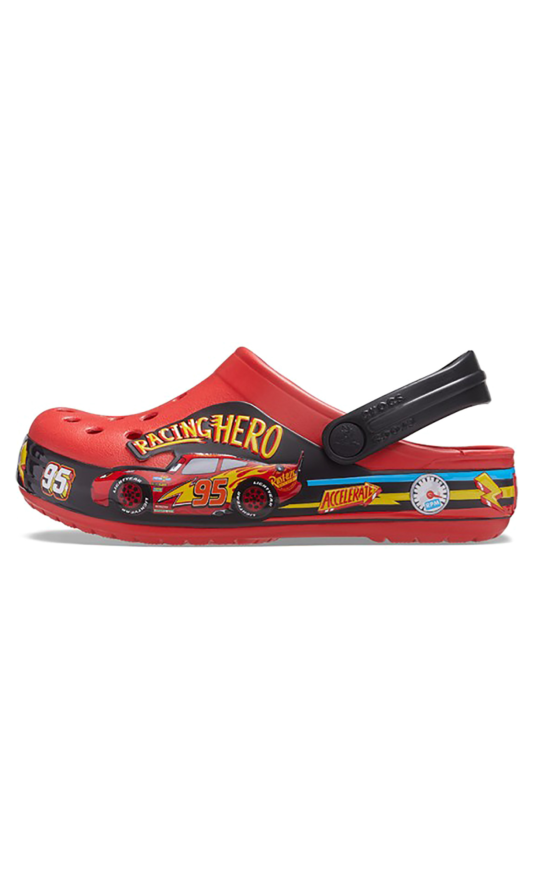 قباقيب كروكس للاطفال باللون الأحمر من كروكس ذات فتحات مع سوار أضواء فانلاب-boys-shoes-sandals-image-3