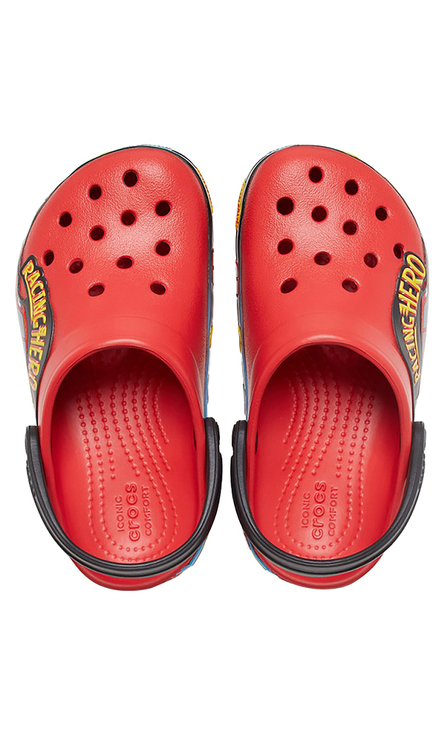 قباقيب كروكس للاطفال باللون الأحمر من كروكس ذات فتحات مع سوار أضواء فانلاب-boys-shoes-sandals-image-5