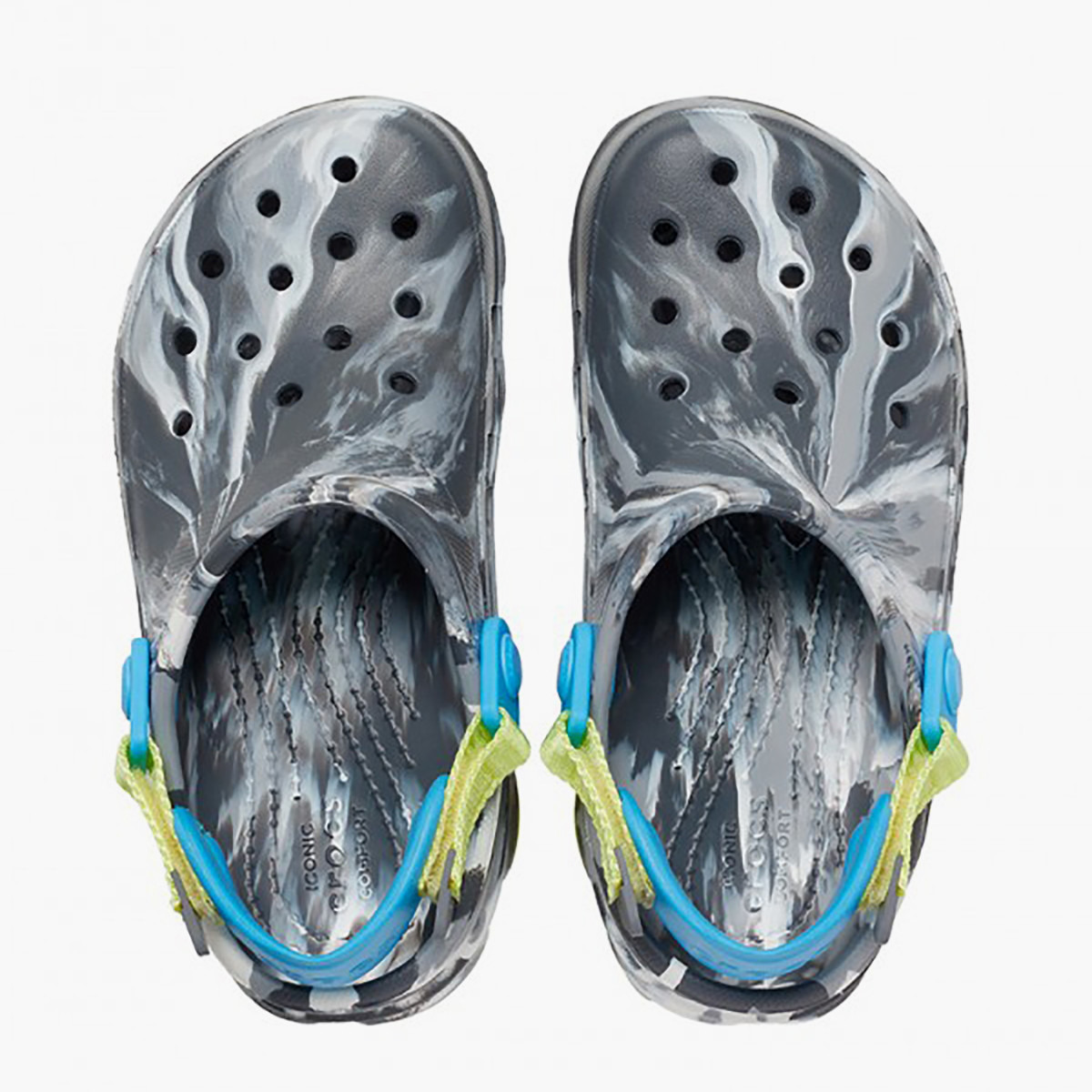 Crocs Kids Grey Classic All Terrain Marbled Tie & Dye Sling Back Clogs-boys-shoes-sandals-image-4