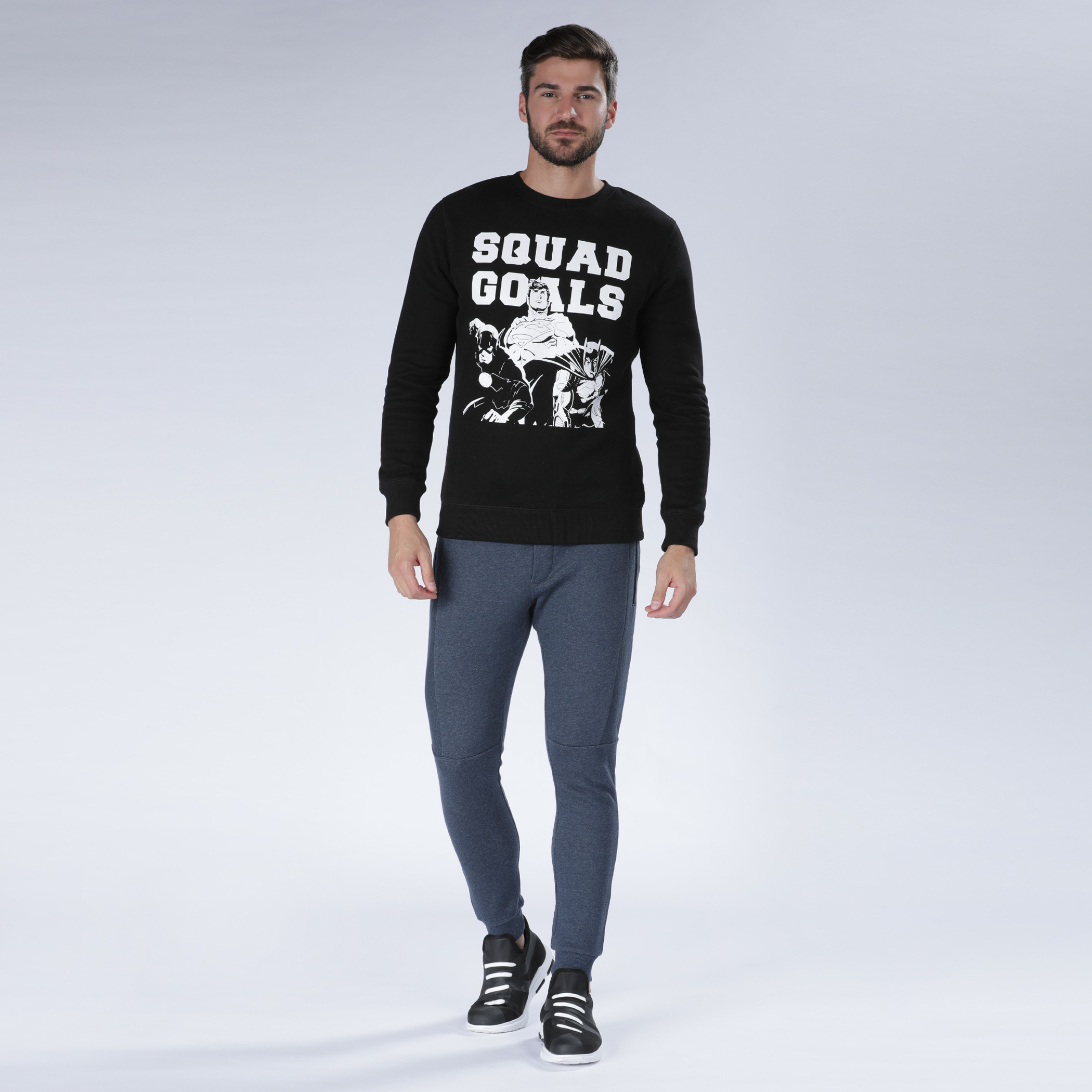 Iconic Justice League Printed Round Neck Sweatshirt with Long Sleeves-men-winterwear-hoodiesandsweatshirts-image-5