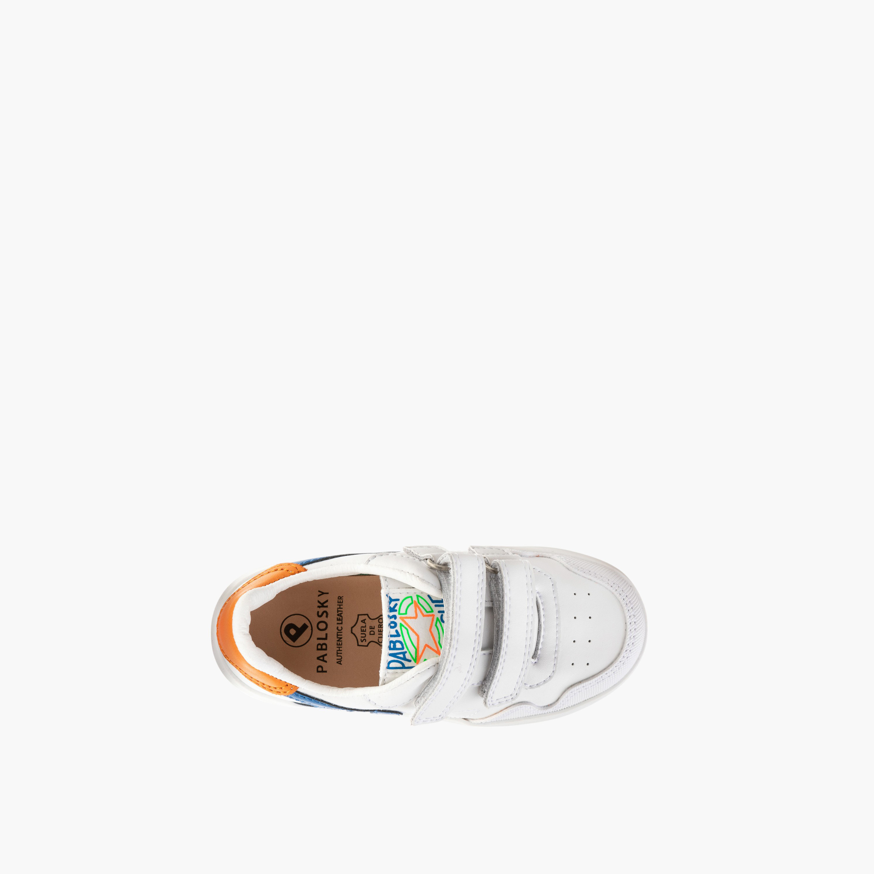 Pablosky Kids' Textured Sneakers with Hook and Loop Closure-boys-shoes-schoolshoes-image-4