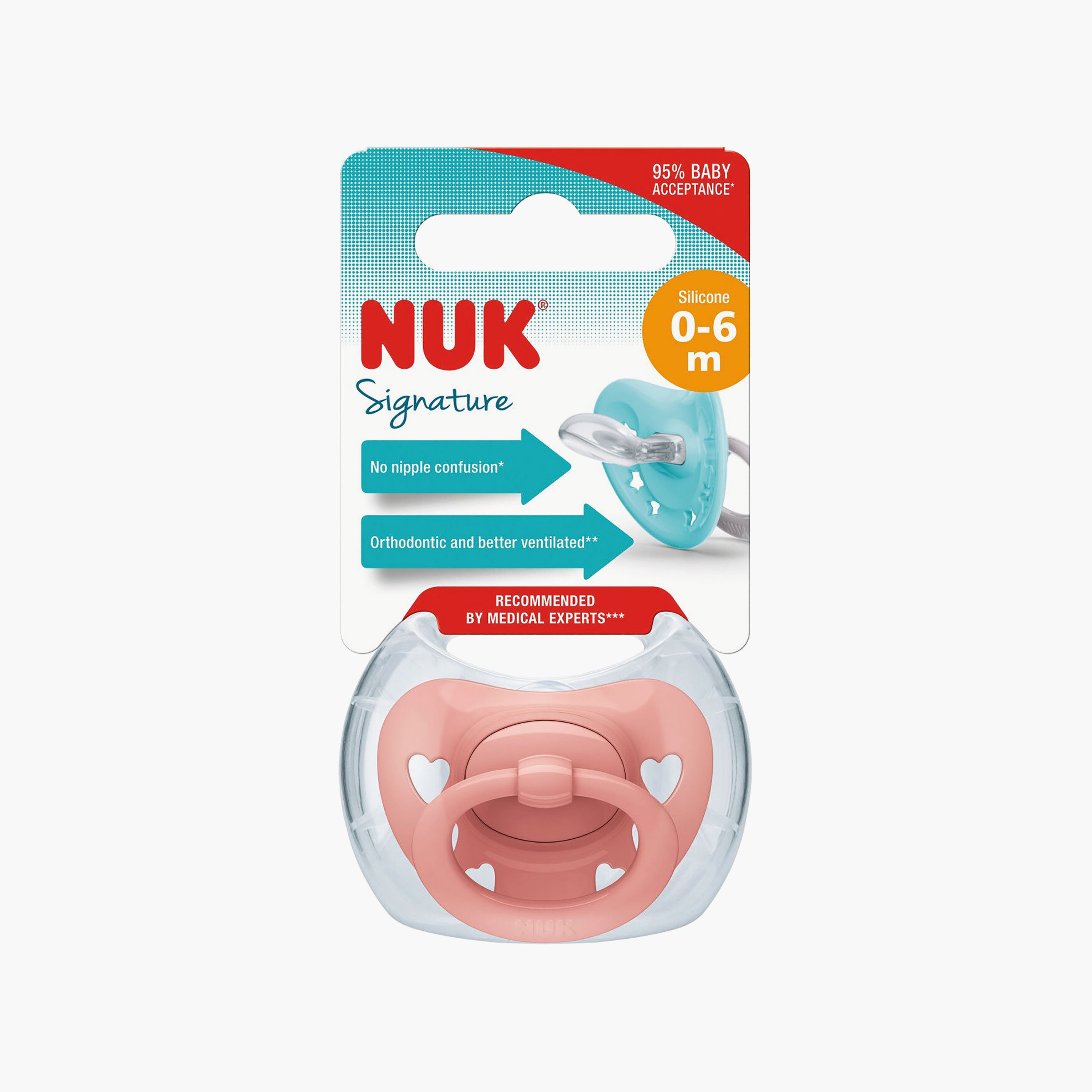 NUK Signature BPA Free Silicone Pacifier - Pink-baby-feeding-pacifiers-image-2