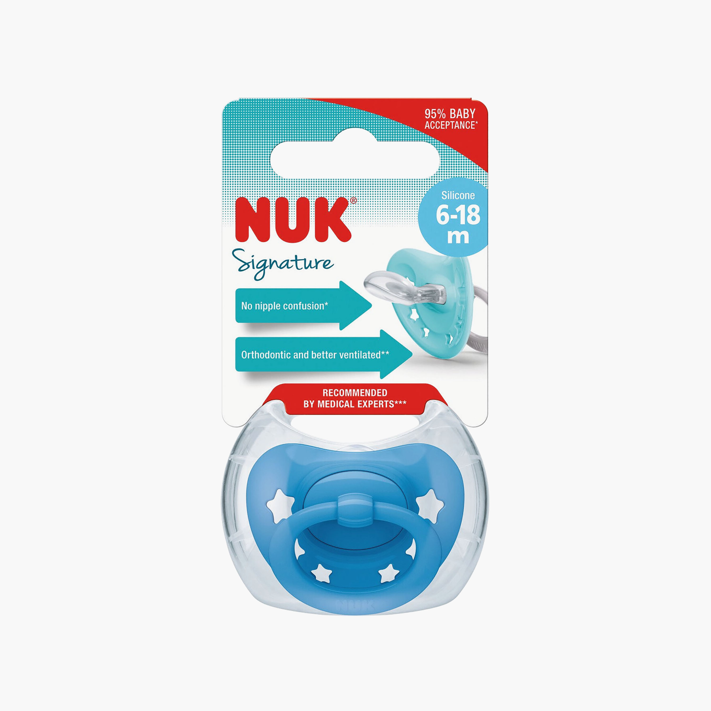 NUK Signature BPA Free Silicone Pacifier - Blue-baby-feeding-pacifiers-image-2