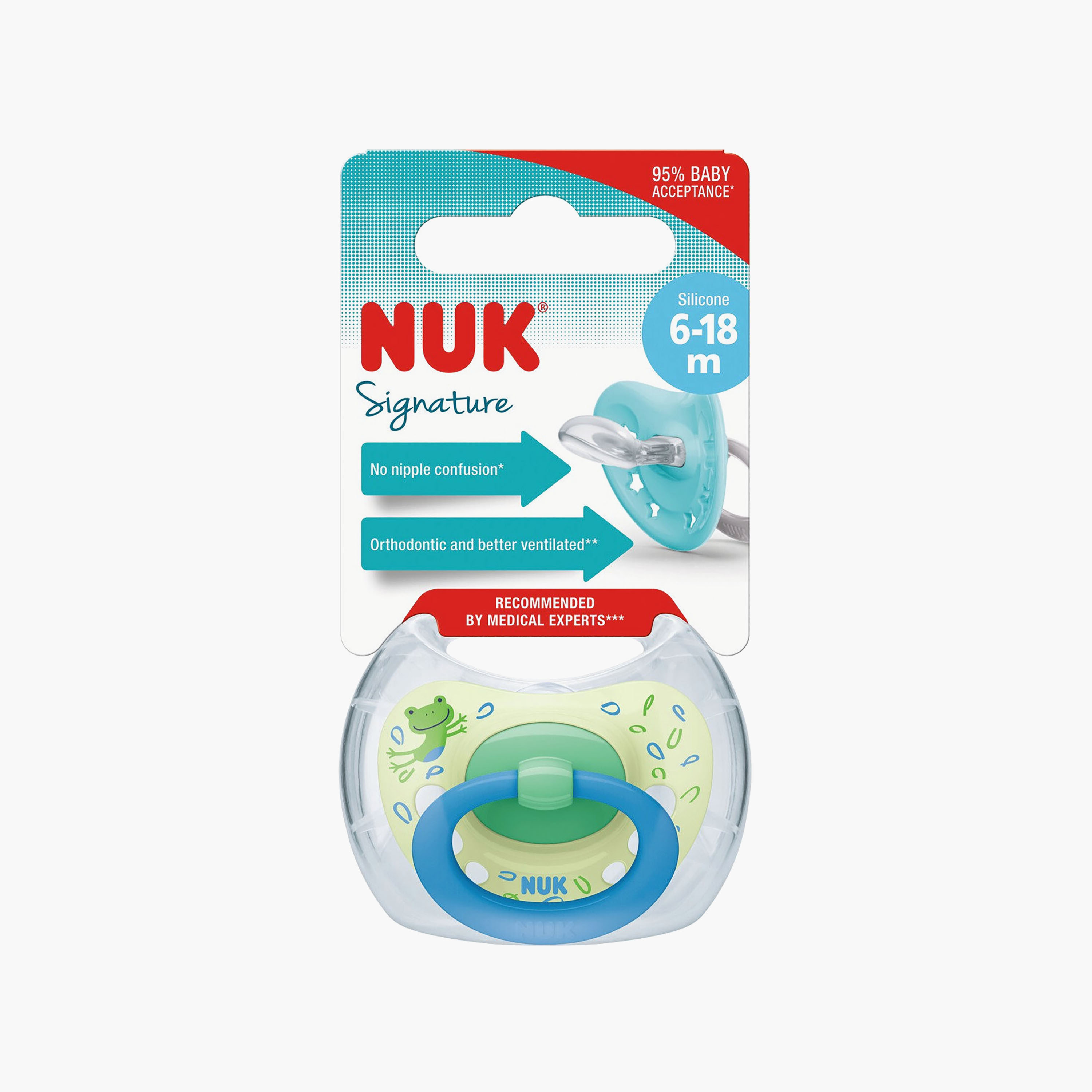 لهاية سيليكون سيجنتشر خالية من BPA من نوك - أخضر وأزرق-baby-feeding-pacifiers-image-2