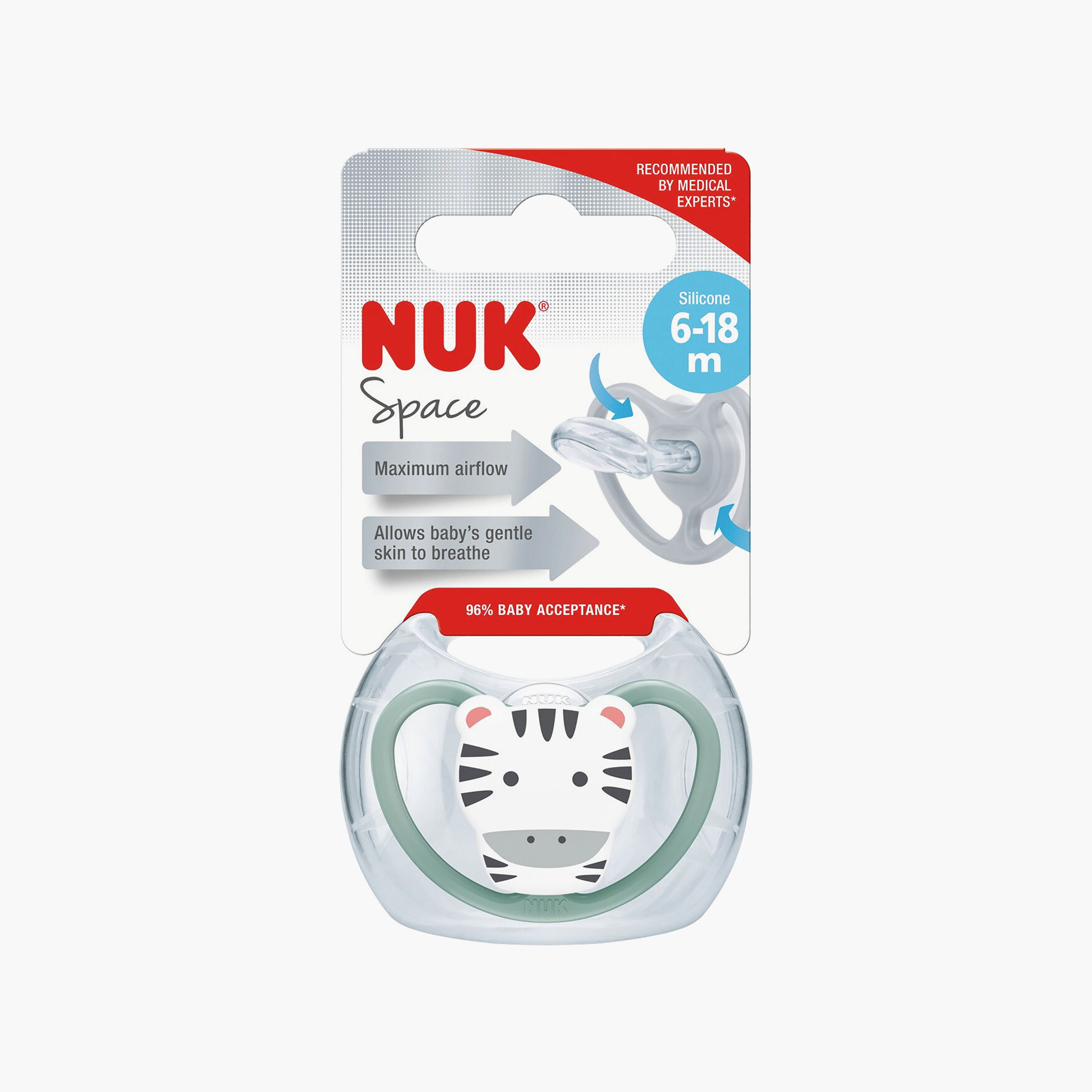 NUK Space BPA Free Silicone Pacifier - Zebra-baby-feeding-pacifiers-image-2