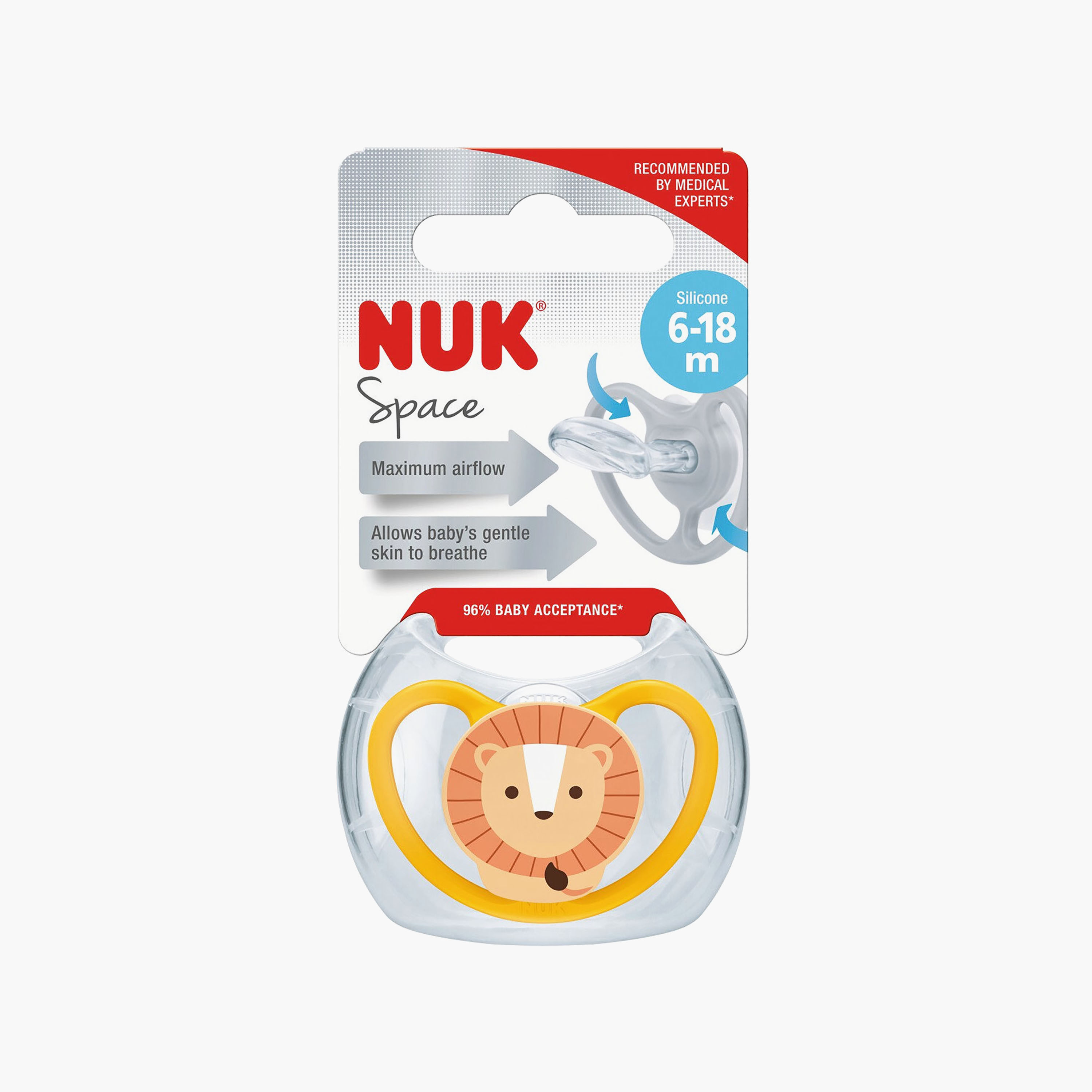 لهاية سيليكون سبيس خالية من BPA من نوك - أسد-baby-feeding-pacifiers-image-2