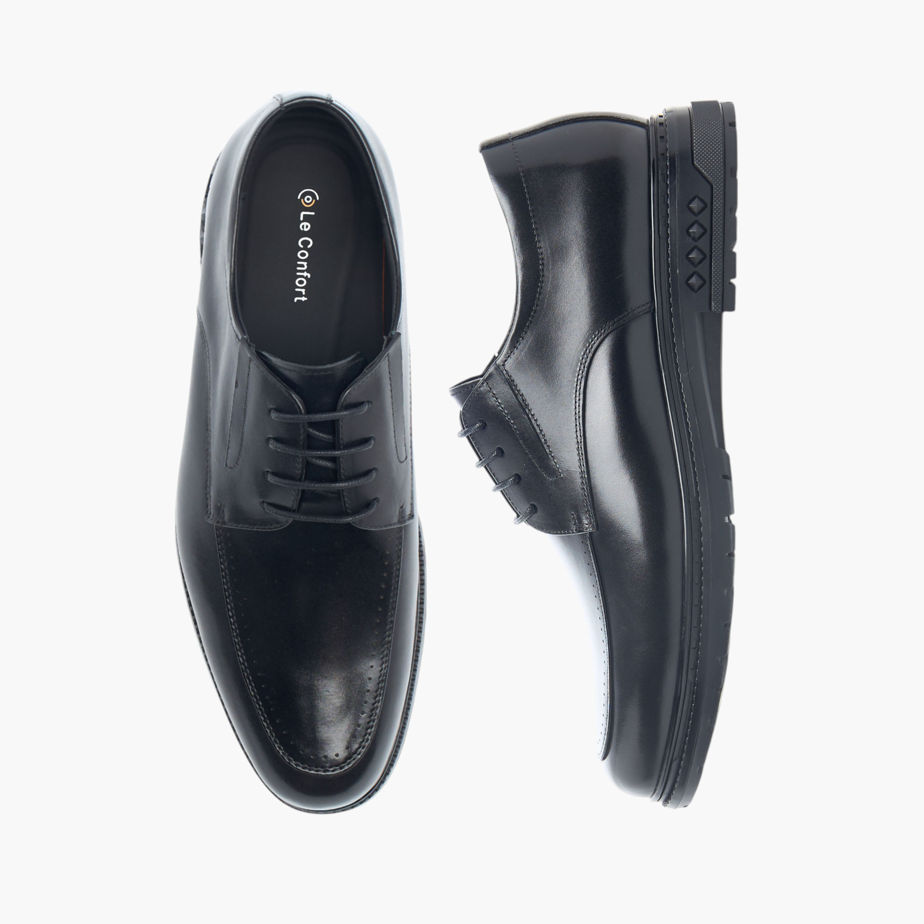 Le Confort Leather Solid Derby Shoes with Lace-Up Closure-men-shoes-formalshoes-image-1