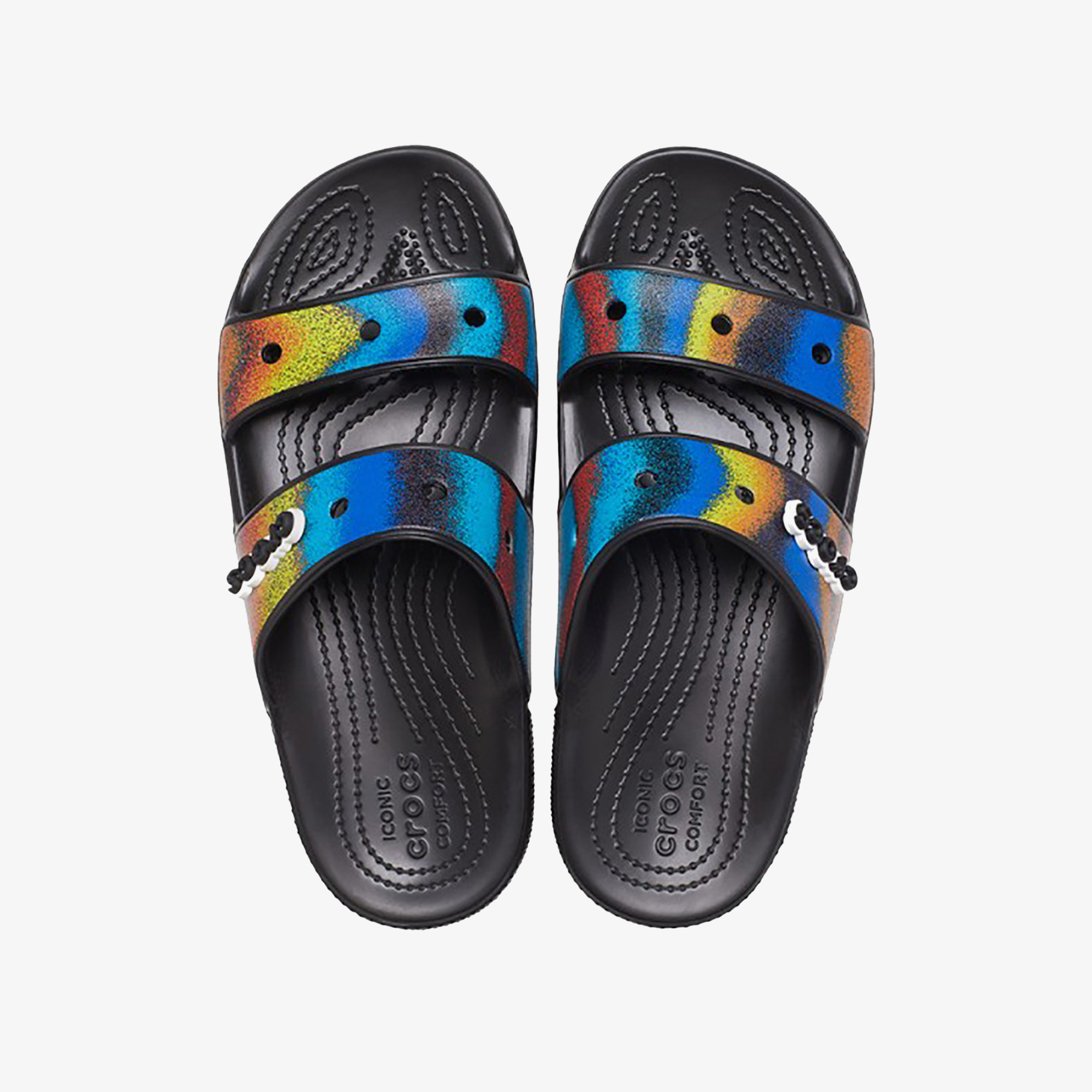 Crocs Unisex Black Classic Tie & Dye Slide Sandals-men-shoes-sandals-image-2