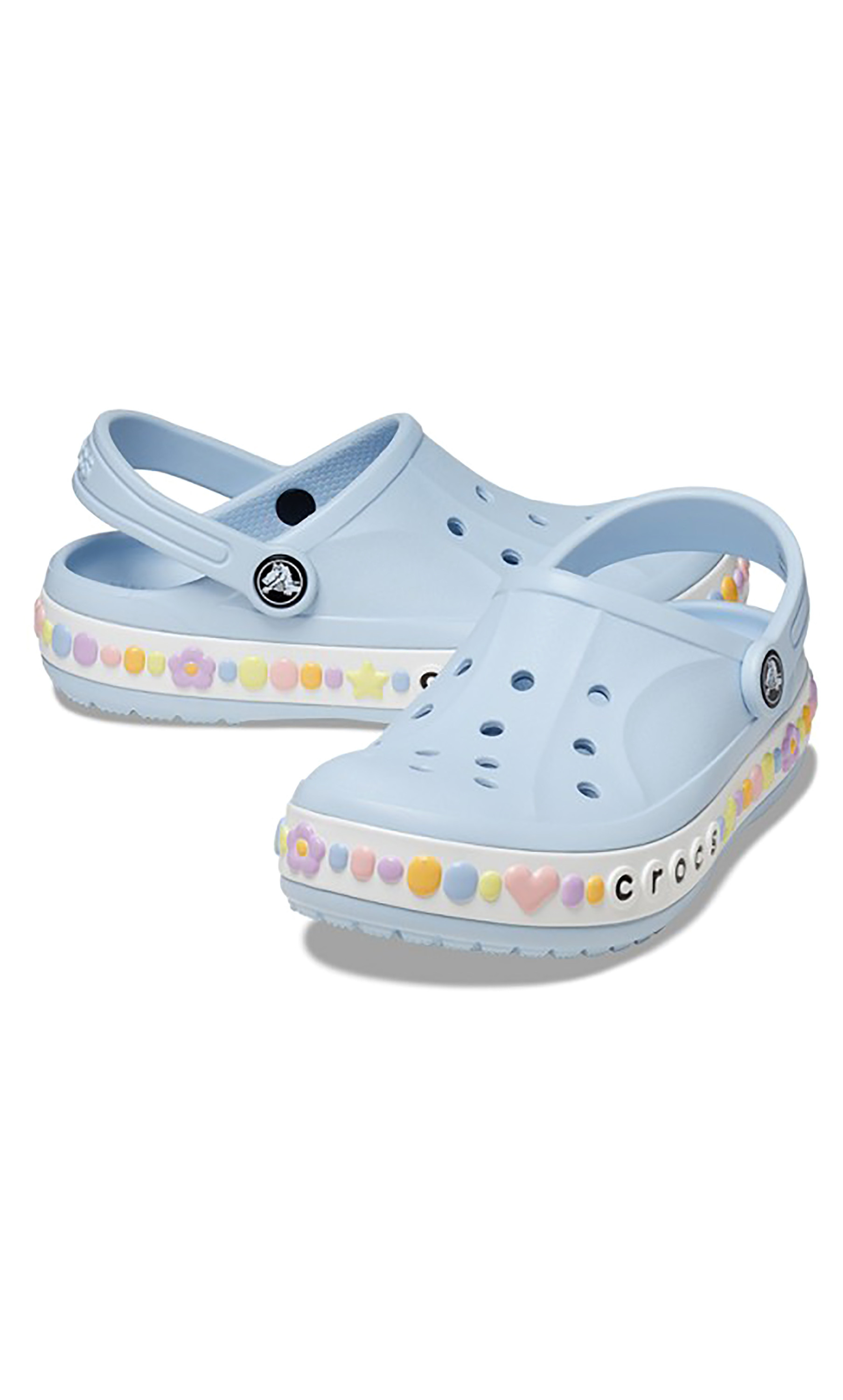 قبقاب كروكس أزرق مزين بفتحات للأطفال مع سوار سحر-girls-shoes-sandals-image-1
