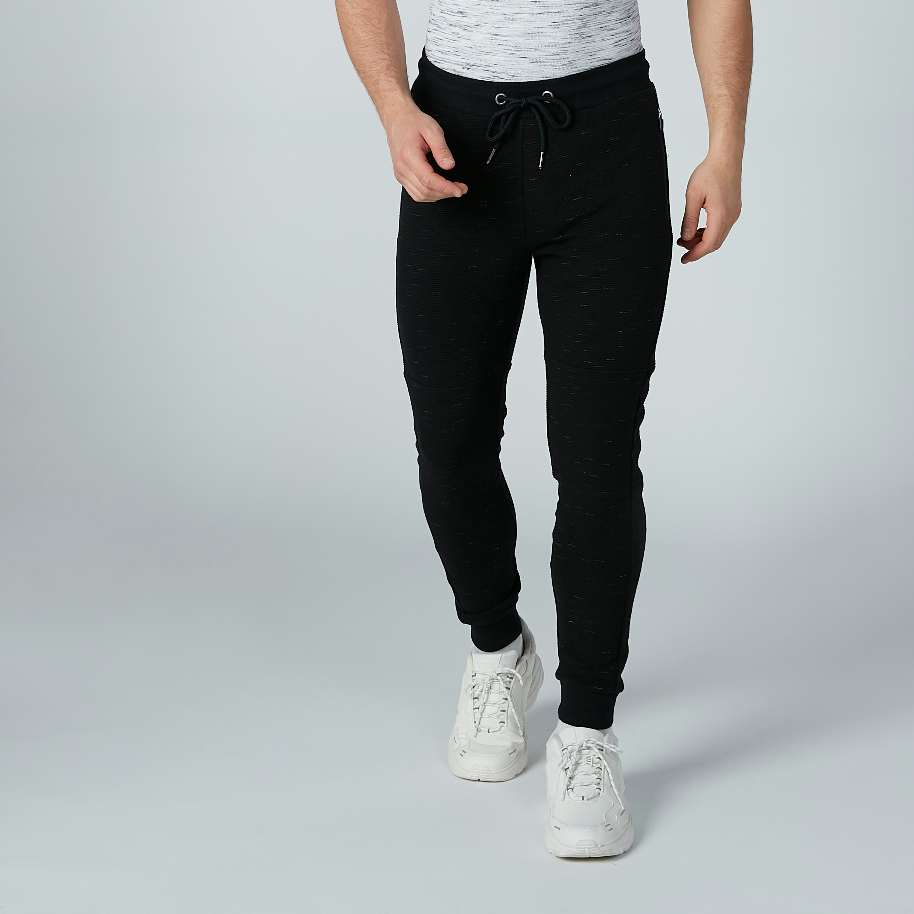 بنطال رياضي بأساور مطّاطية ورباط إغلاق من آيكونيك-men-clothing-bottoms-joggers-image-1