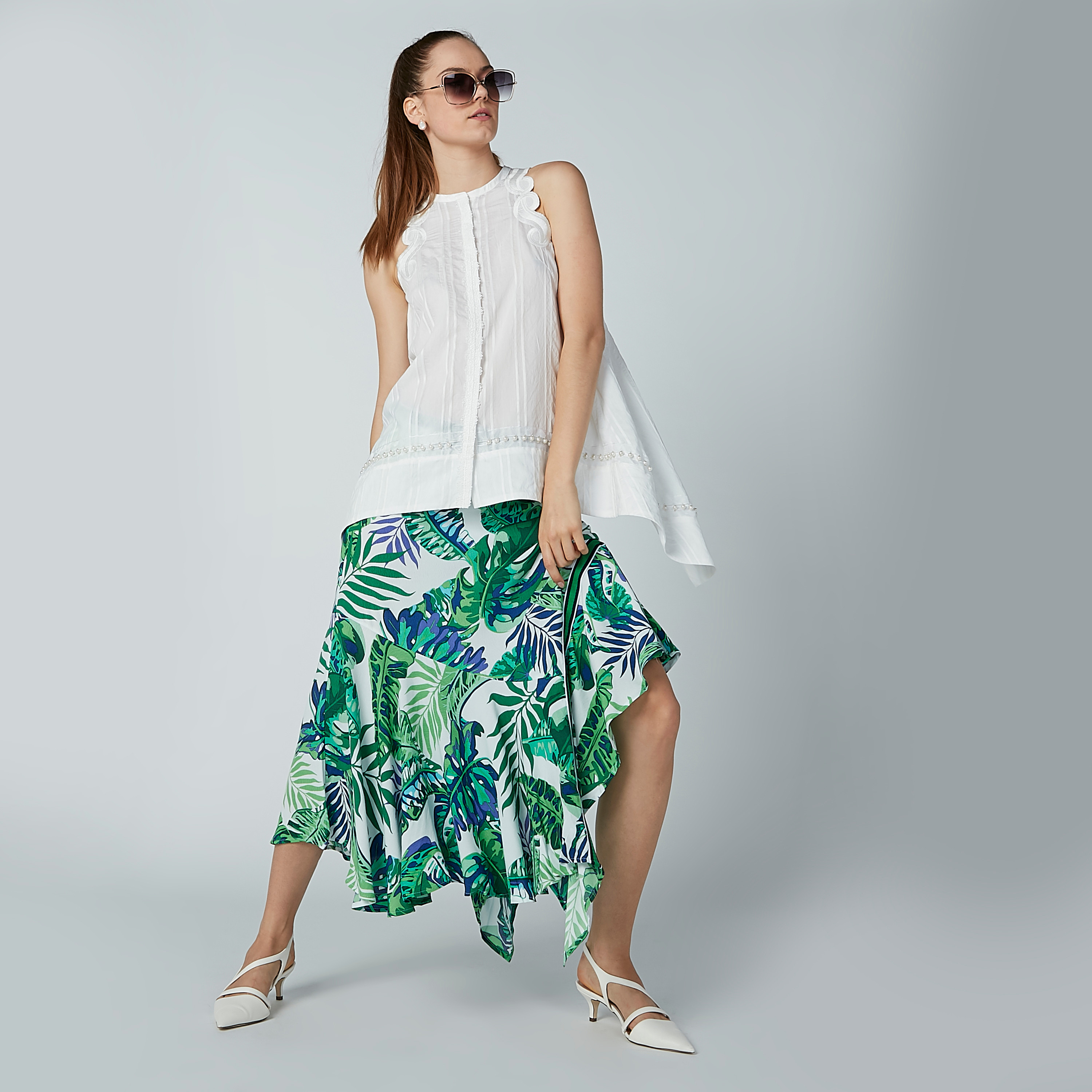 Iconic Floral Printed Midi Skirt with Asymmetric Hem-women-clothing-bottoms-skirts-image-5