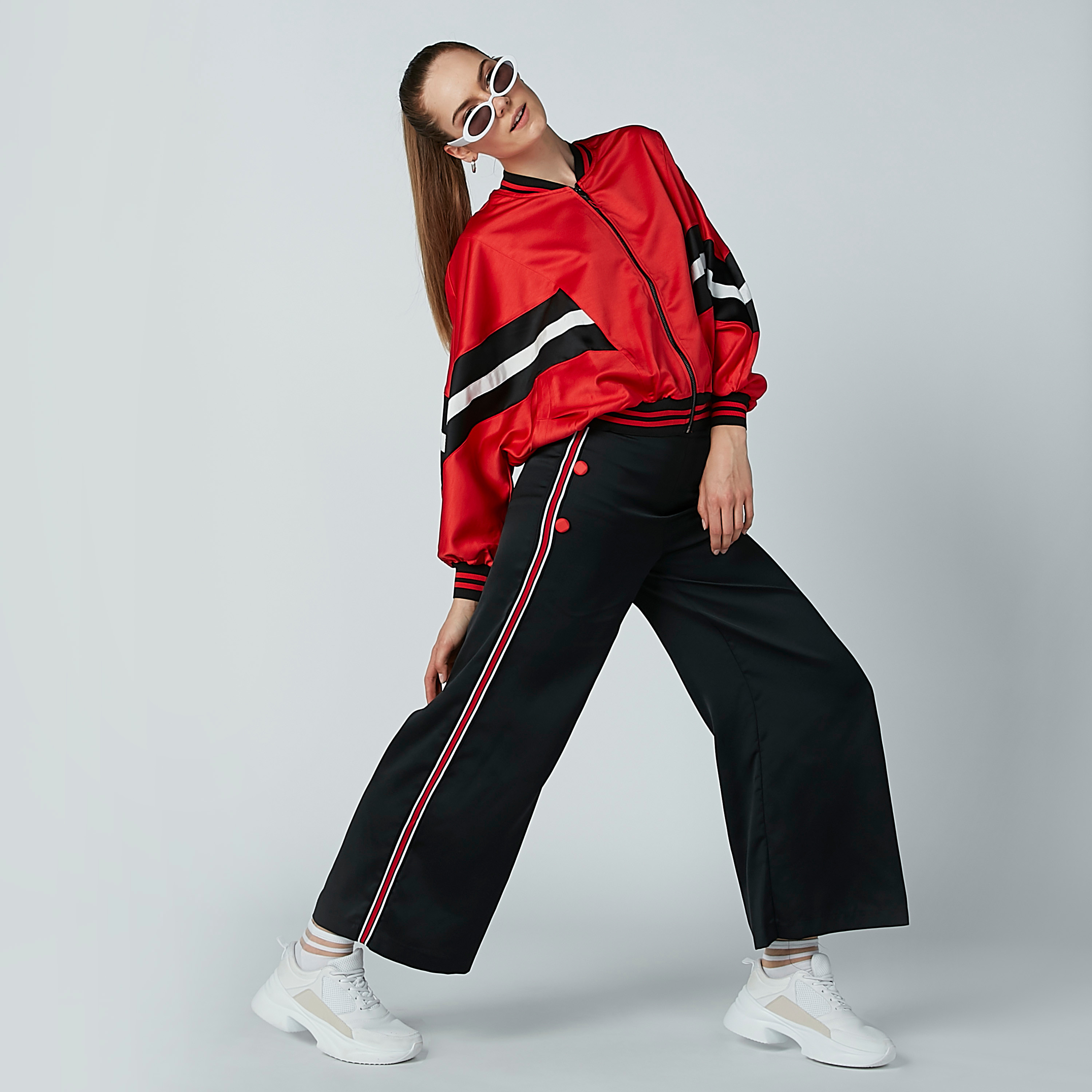 Iconic Wide Fit Palazzo Pants with Tape and Button Detail-women-clothing-bottoms-trousers-image-4