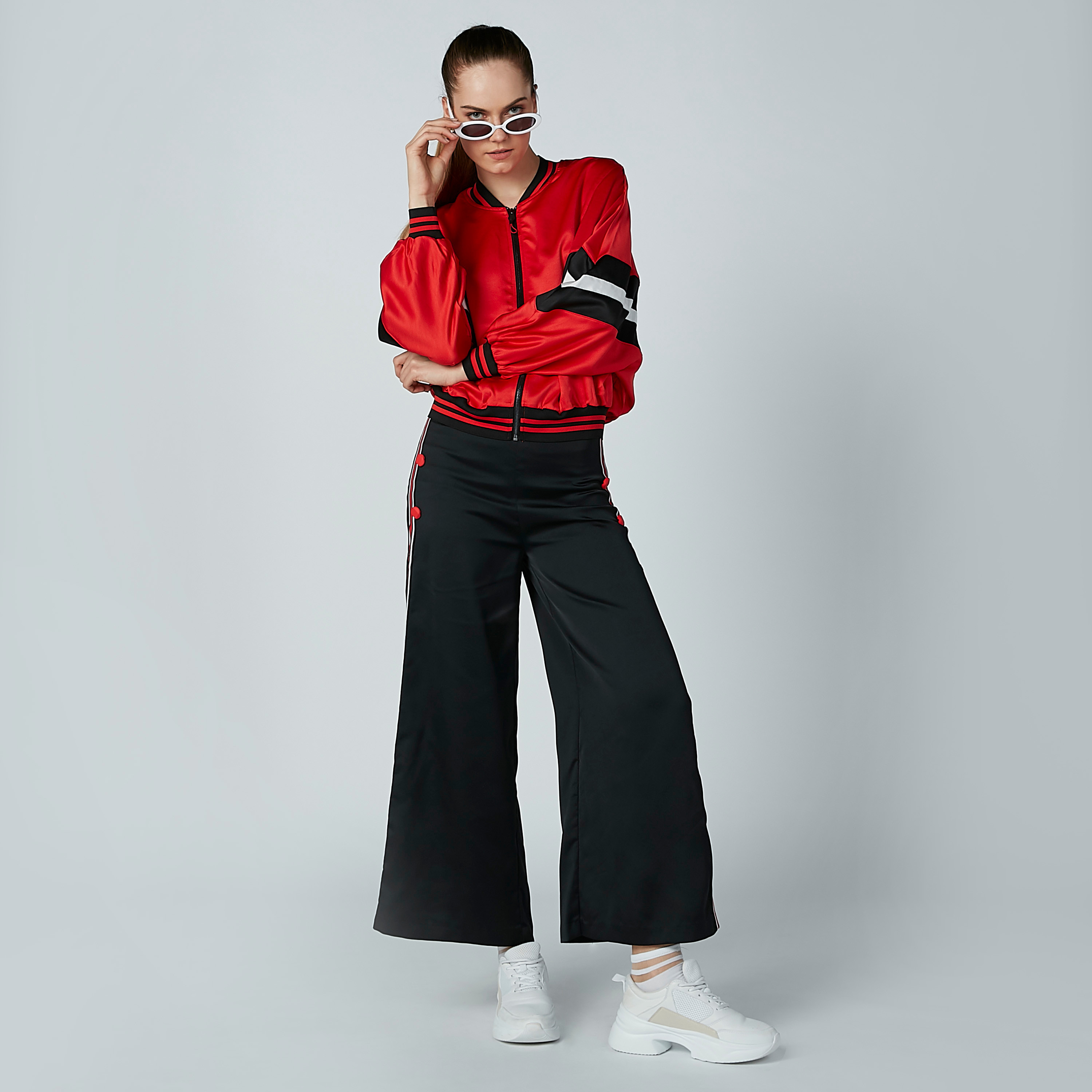 Iconic Wide Fit Palazzo Pants with Tape and Button Detail-women-clothing-bottoms-trousers-image-6