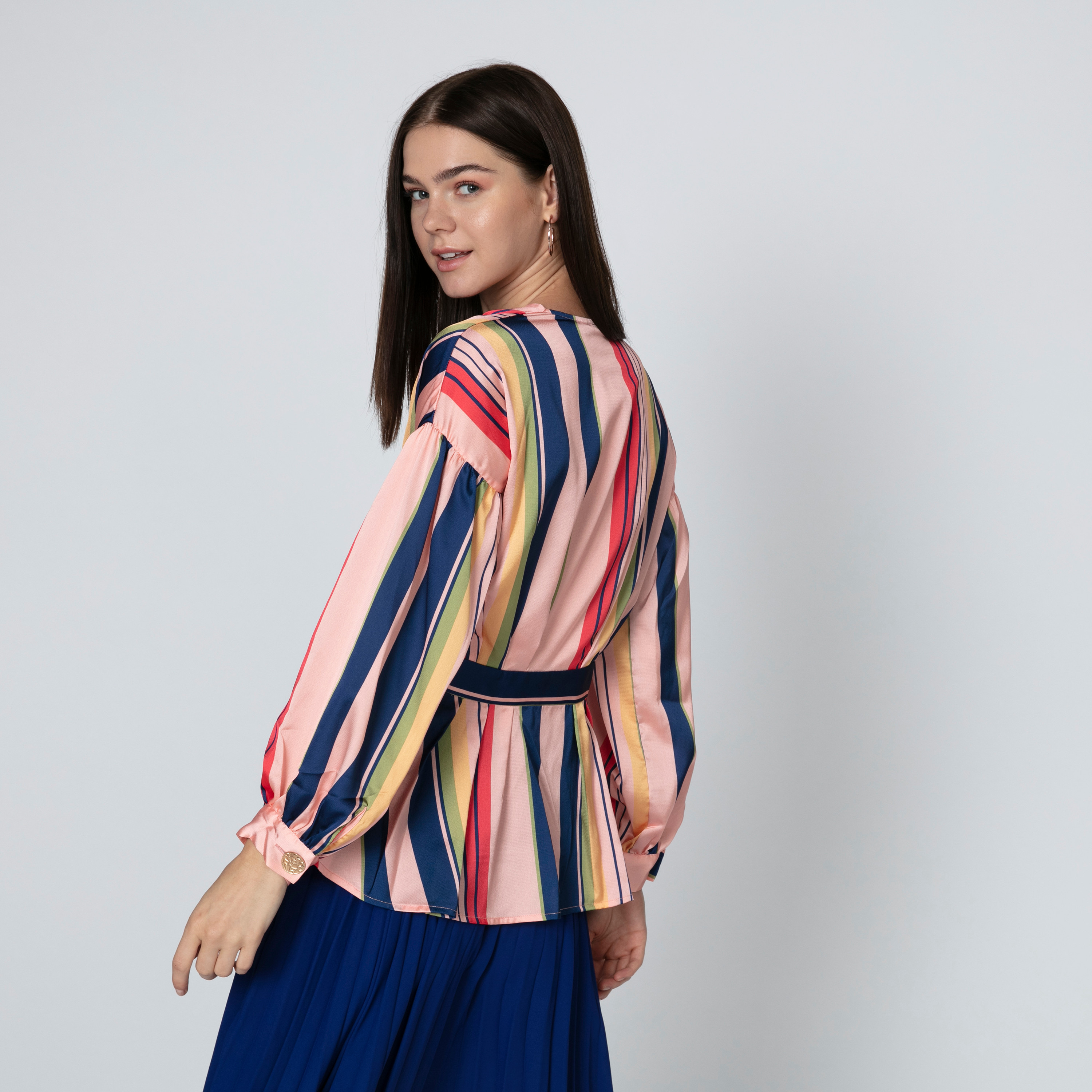 Iconic Striped Top with V-neck and Tie Ups-women-clothing-shirtsandblouses-blouses-image-3