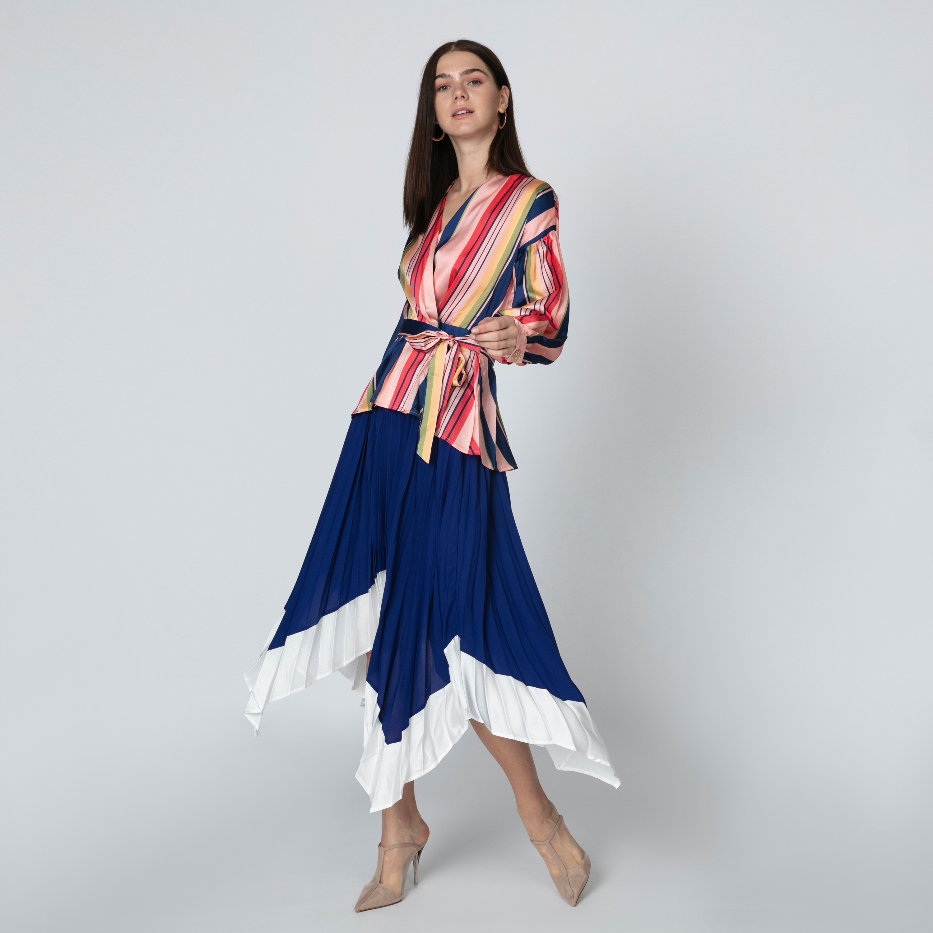 Iconic Striped Top with V-neck and Tie Ups-women-clothing-shirtsandblouses-blouses-image-1