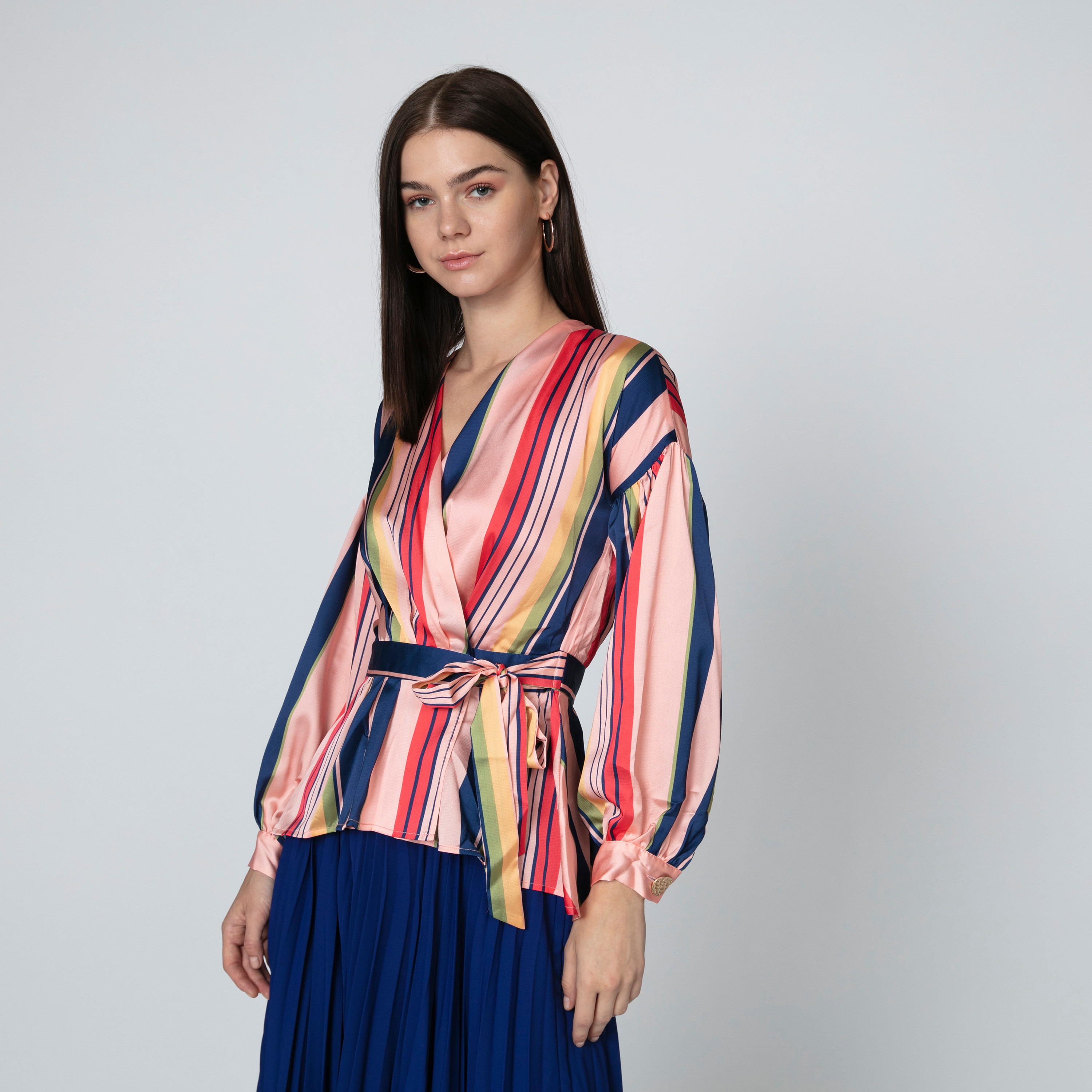 Iconic Striped Top with V-neck and Tie Ups-women-clothing-shirtsandblouses-blouses-image-4