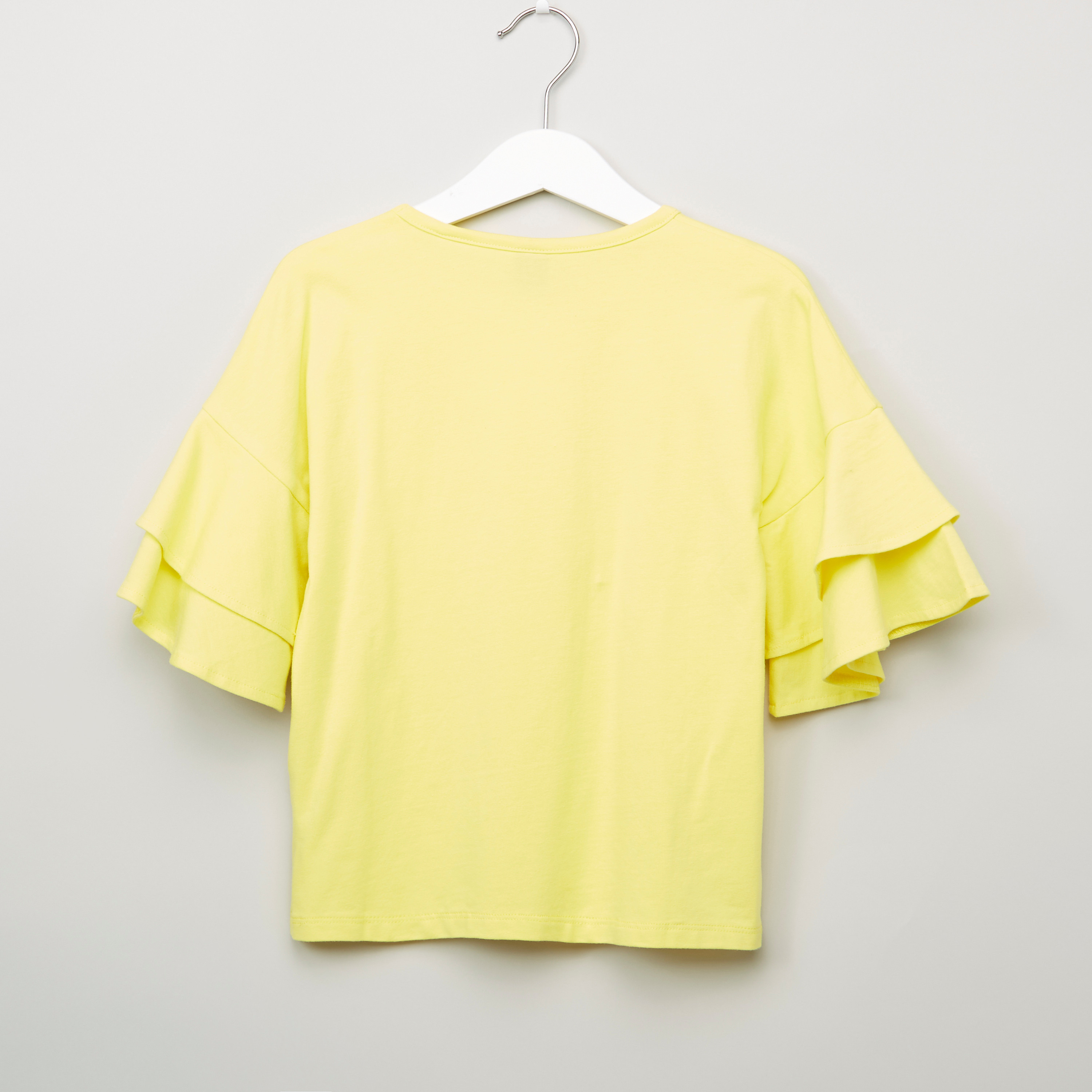 Iconic Floral Applique Detail Top with Layered Sleeves-girls-clothing-blousesandshirts-image-3