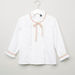 Iconic Frill Detail Top with Pintucks and Long Sleeves-Blouses-thumbnail-0