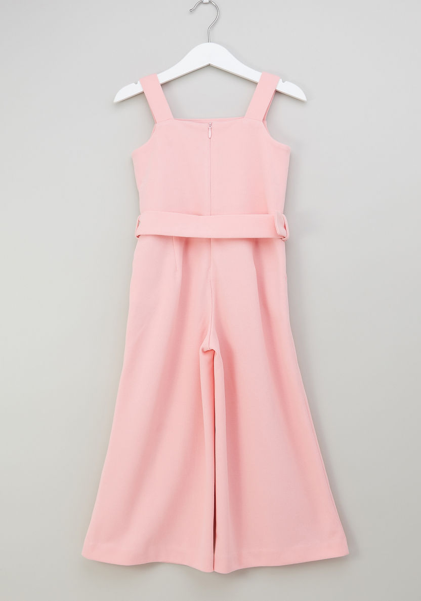 Iconic Solid Jumpsuit with Button Detail and Zip Closure-Rompers%2C Dungarees and Jumpsuits-image-2