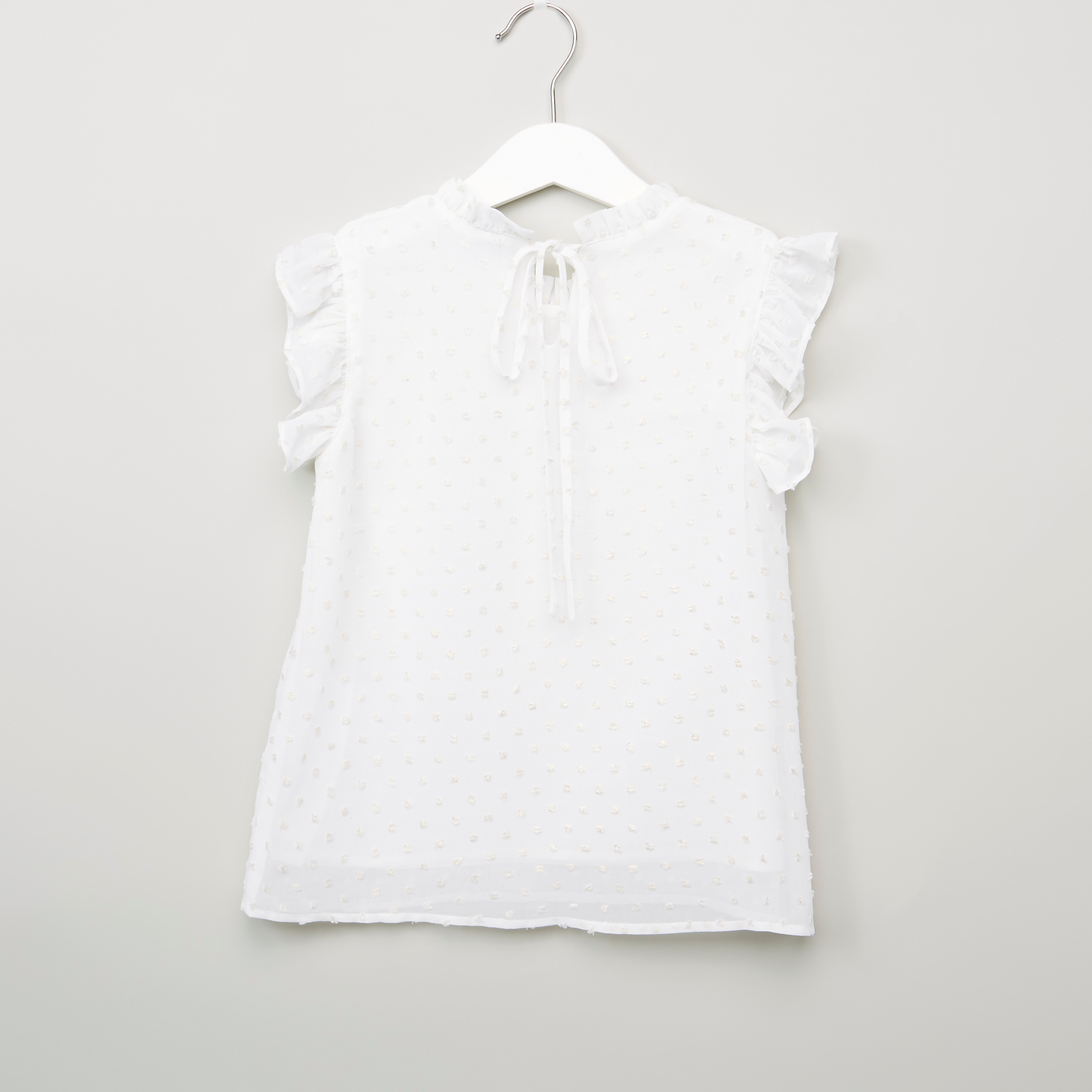 بلوزة بارزة الملمس بتفاصيل كشكش وأربطة من آيكونيك-girls-clothing-blousesandshirts-image-7
