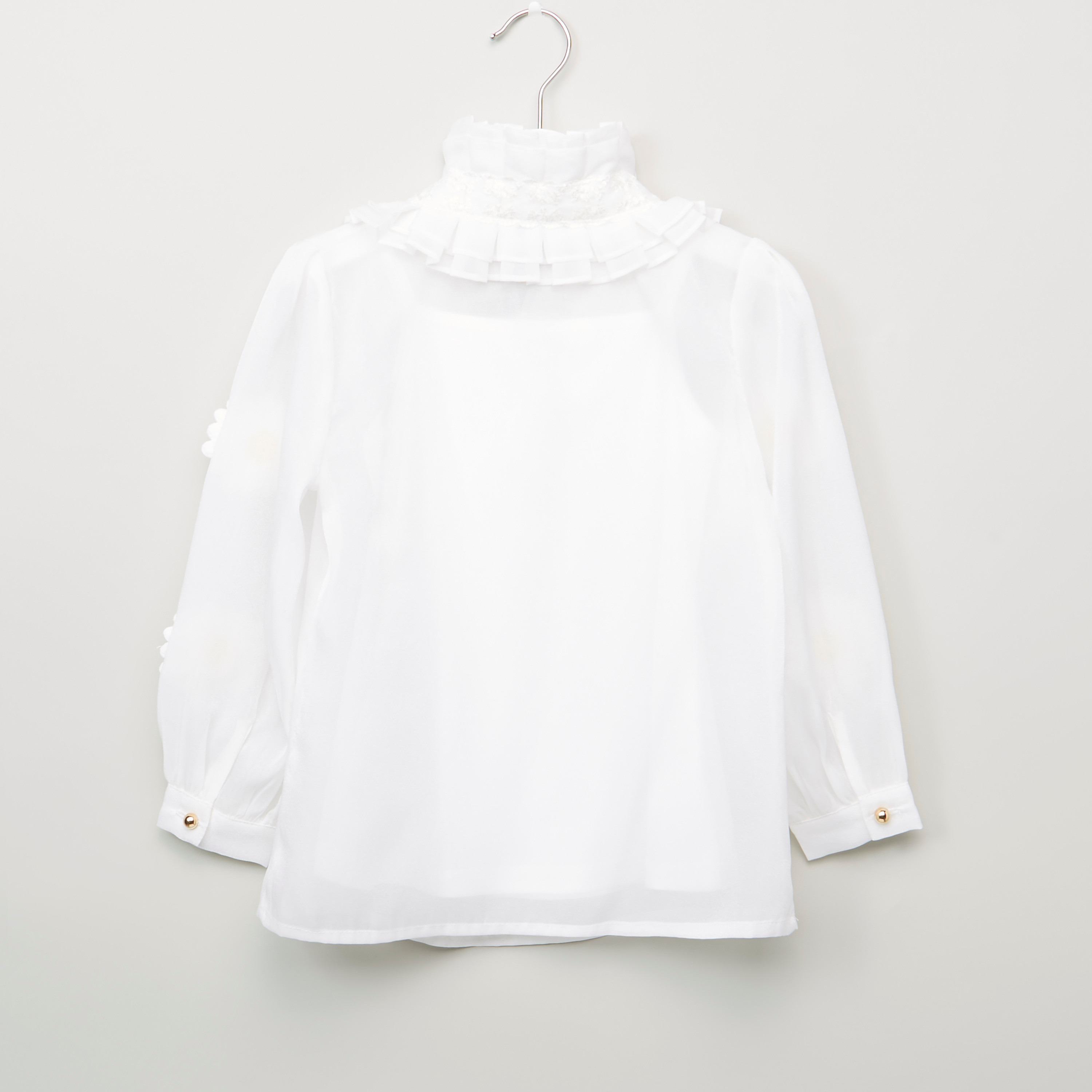 Iconic Lace Top with Floral Appliques and Long Sleeves-girls-clothing-schoolwear-tshirts-image-3