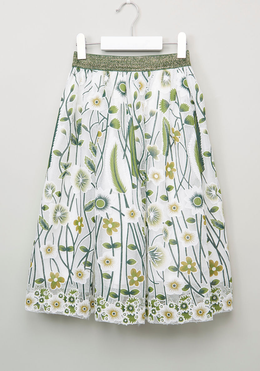 Iconic Floral Printed Skirt with Elasticised Waistband-Skirts-image-2