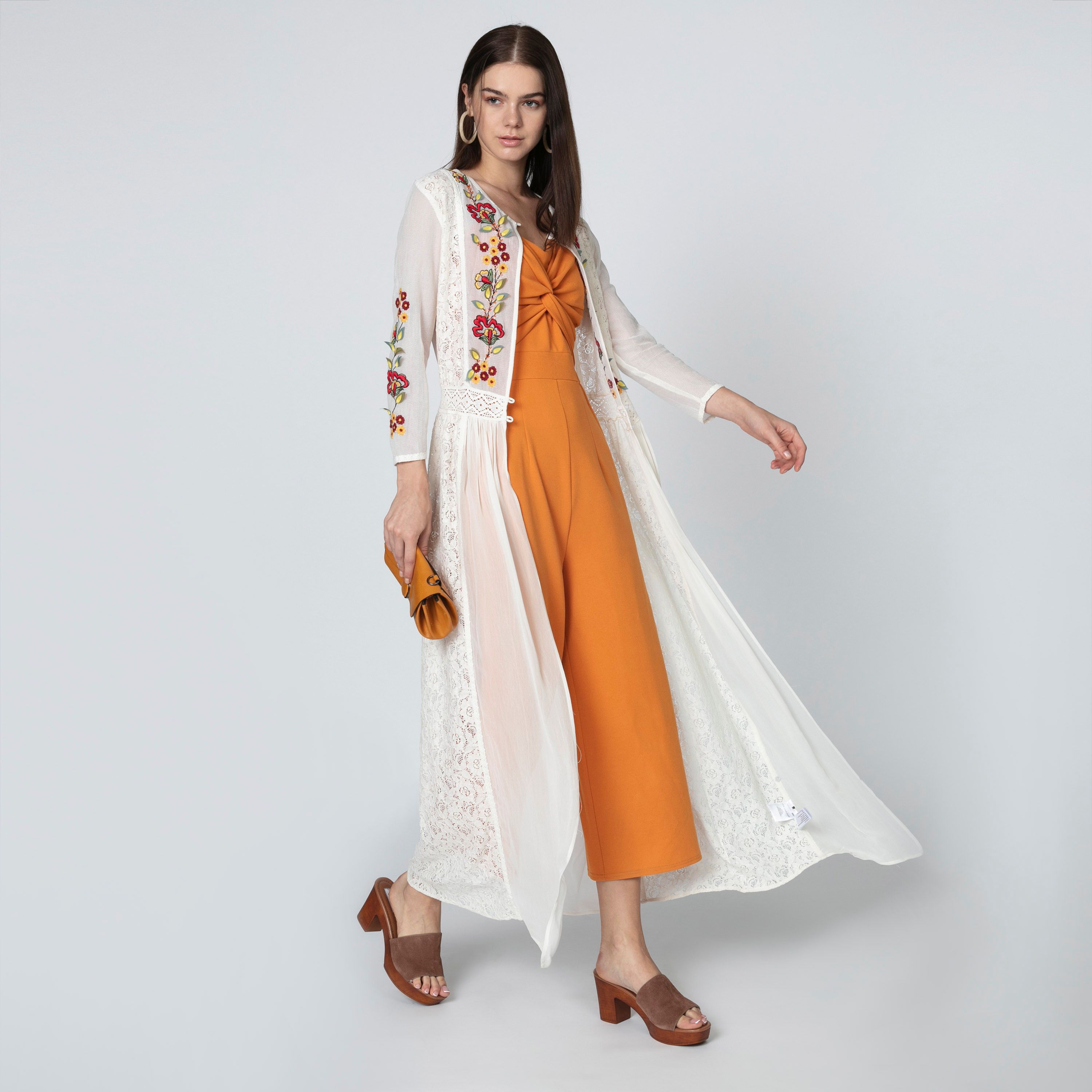Iconic Embroidered Longline Jacket with 3/4 Sleeves and Button Closure-women-winterwear-coatsandjackets-jackets-image-1