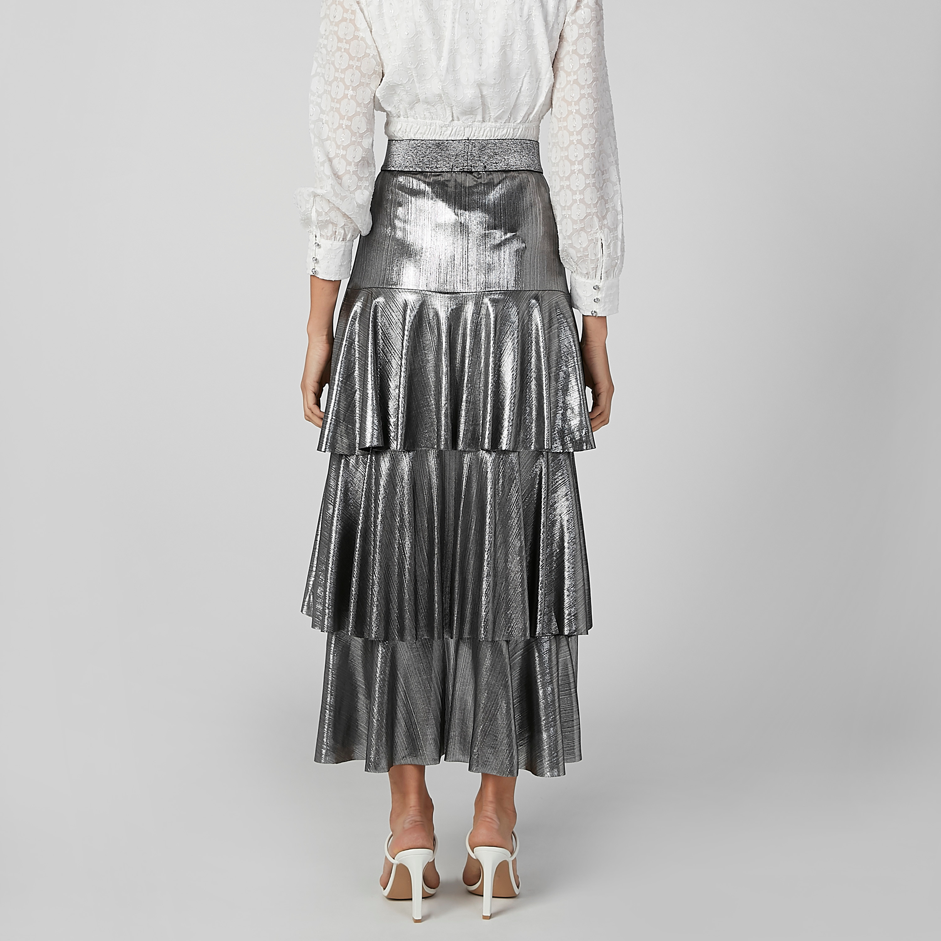 Iconic Metallic Skirt with Asymmetric Hem-women-clothing-bottoms-skirts-image-3