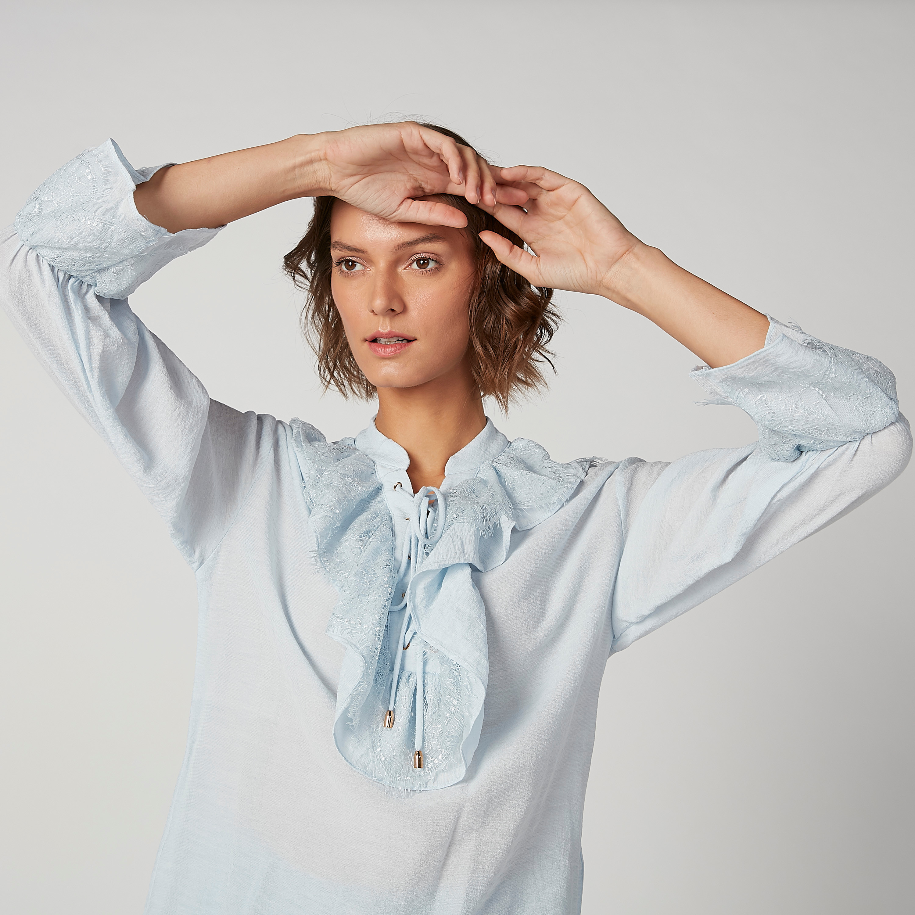 Iconic Textured Top with Long Sleeves and Tie Ups-women-clothing-shirtsandblouses-blouses-image-2