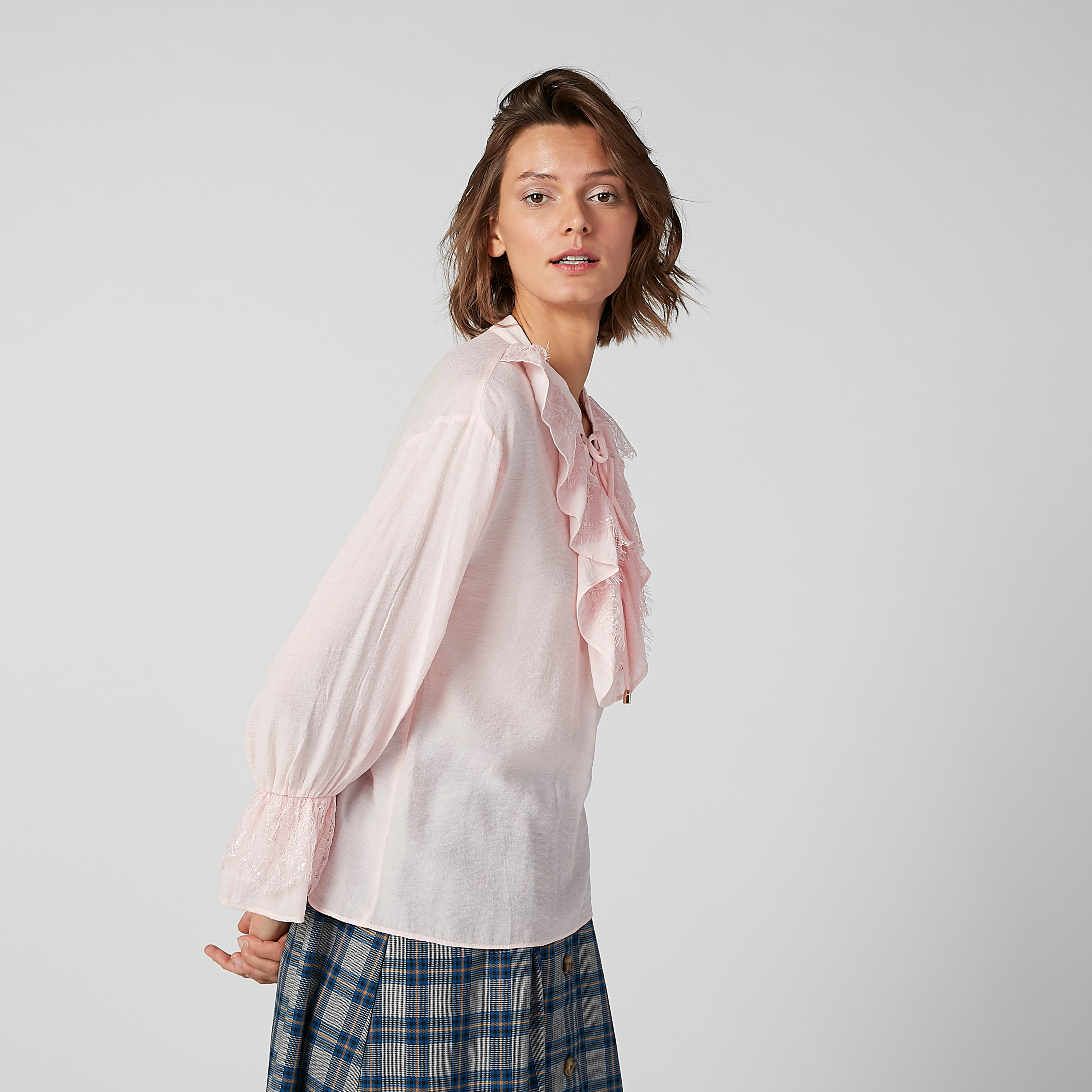 Iconic Textured Top with Long Sleeves and Tie Ups-women-clothing-shirtsandblouses-blouses-image-4