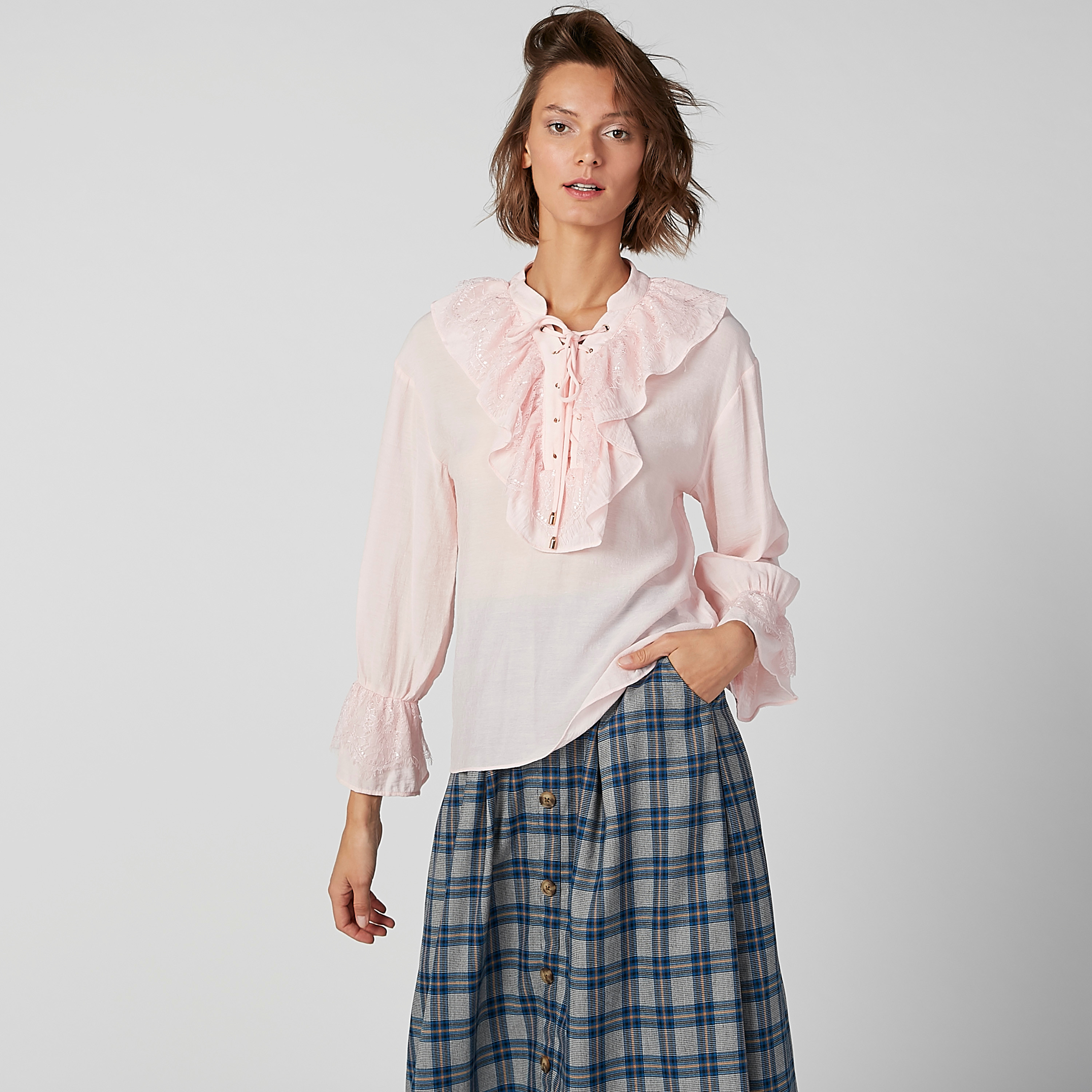 Iconic Textured Top with Long Sleeves and Tie Ups-women-clothing-shirtsandblouses-blouses-image-5